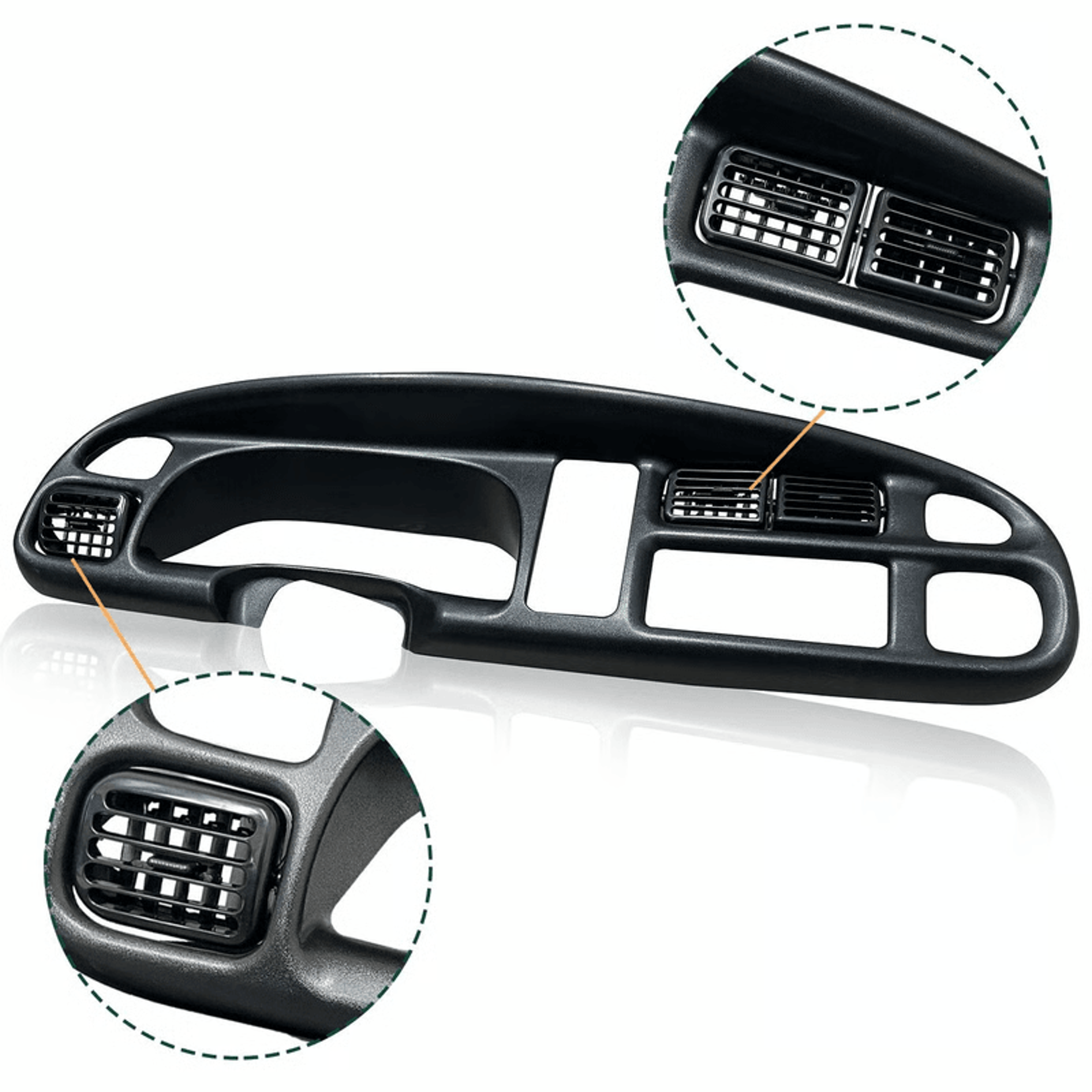 dodge ram dash bezel with vents for factory-style interior restoration
