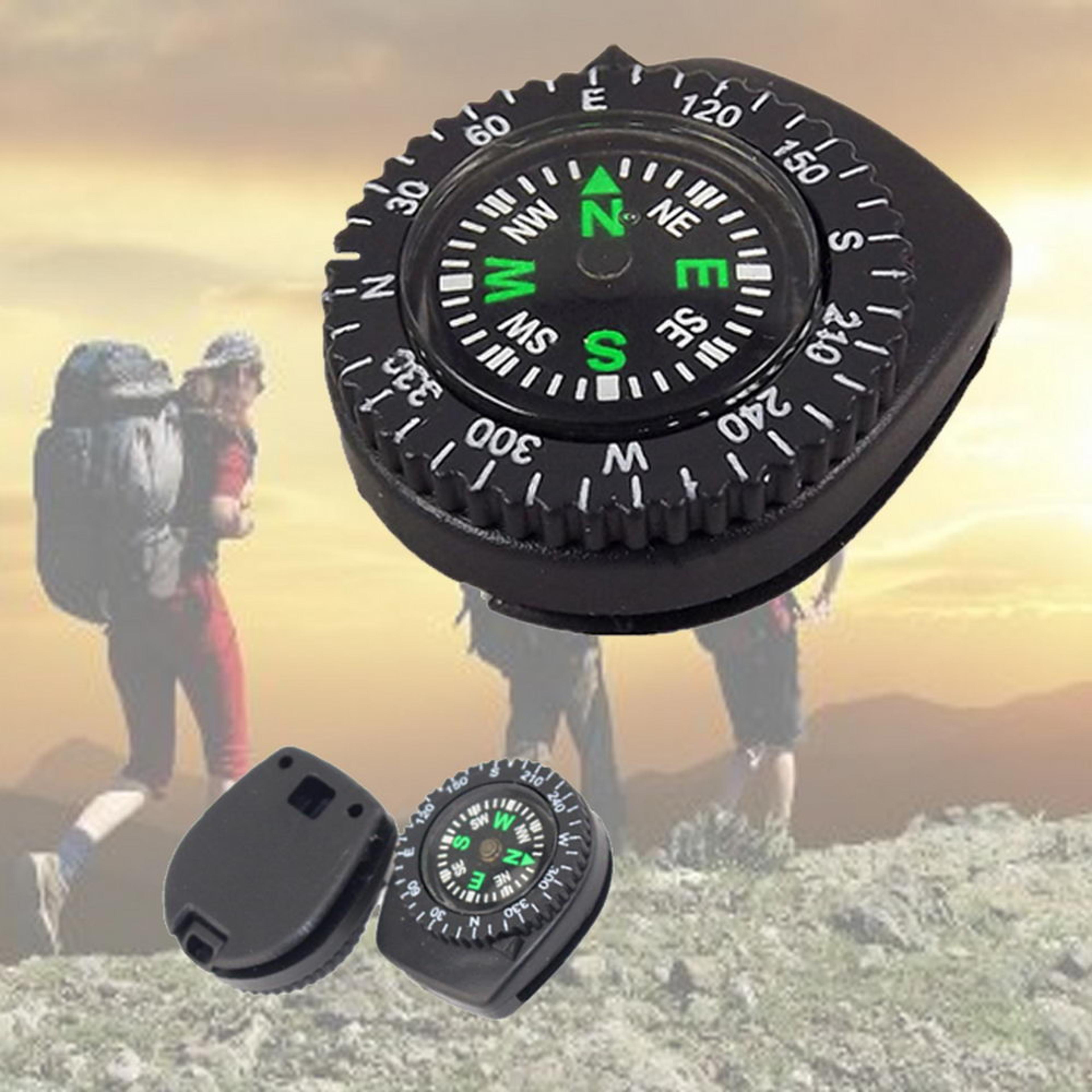 survival wrist compass watch band, portable hiking navigation wristband for outdoor adventure gear