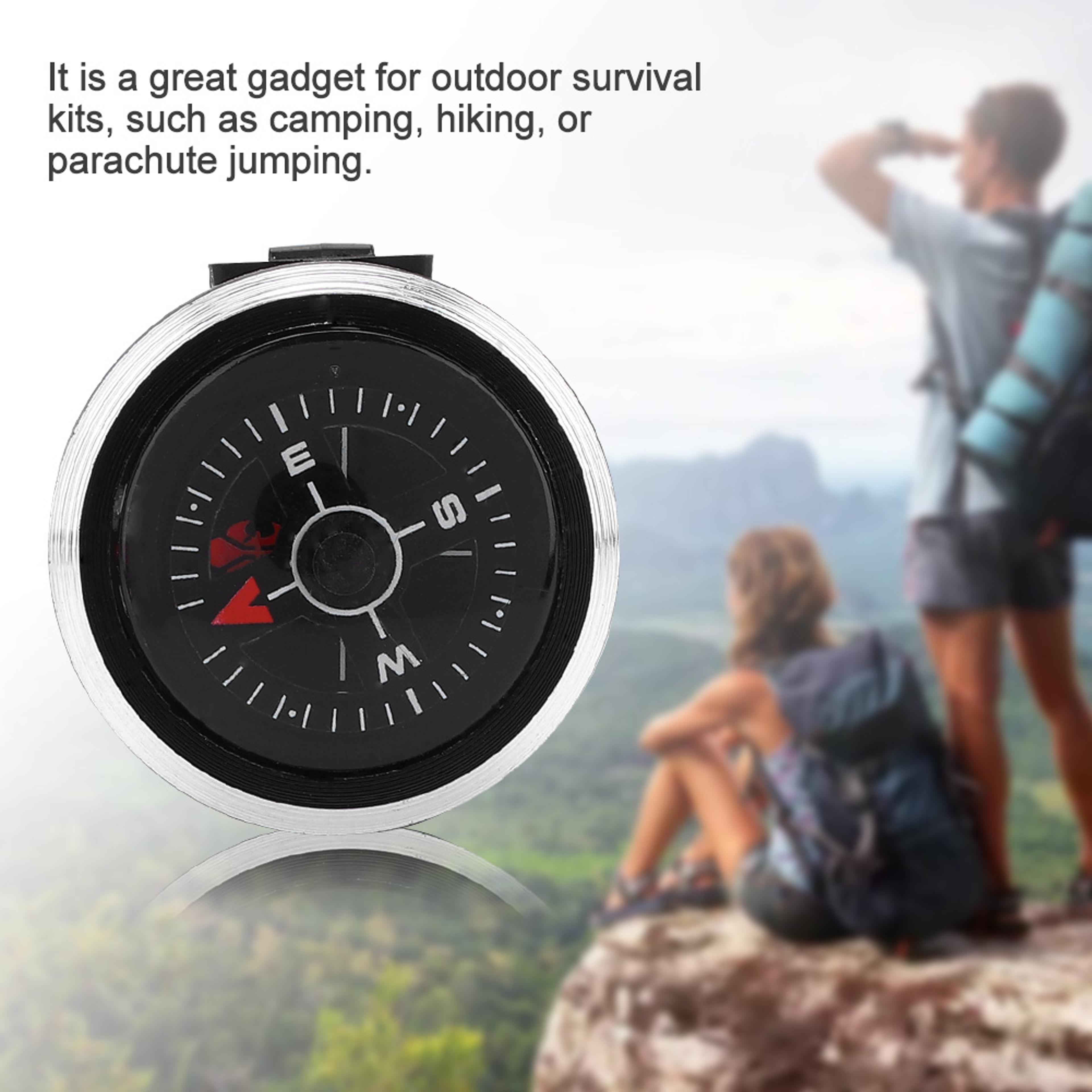 mini survival compass clip for paracord bracelet outdoor hiking gear