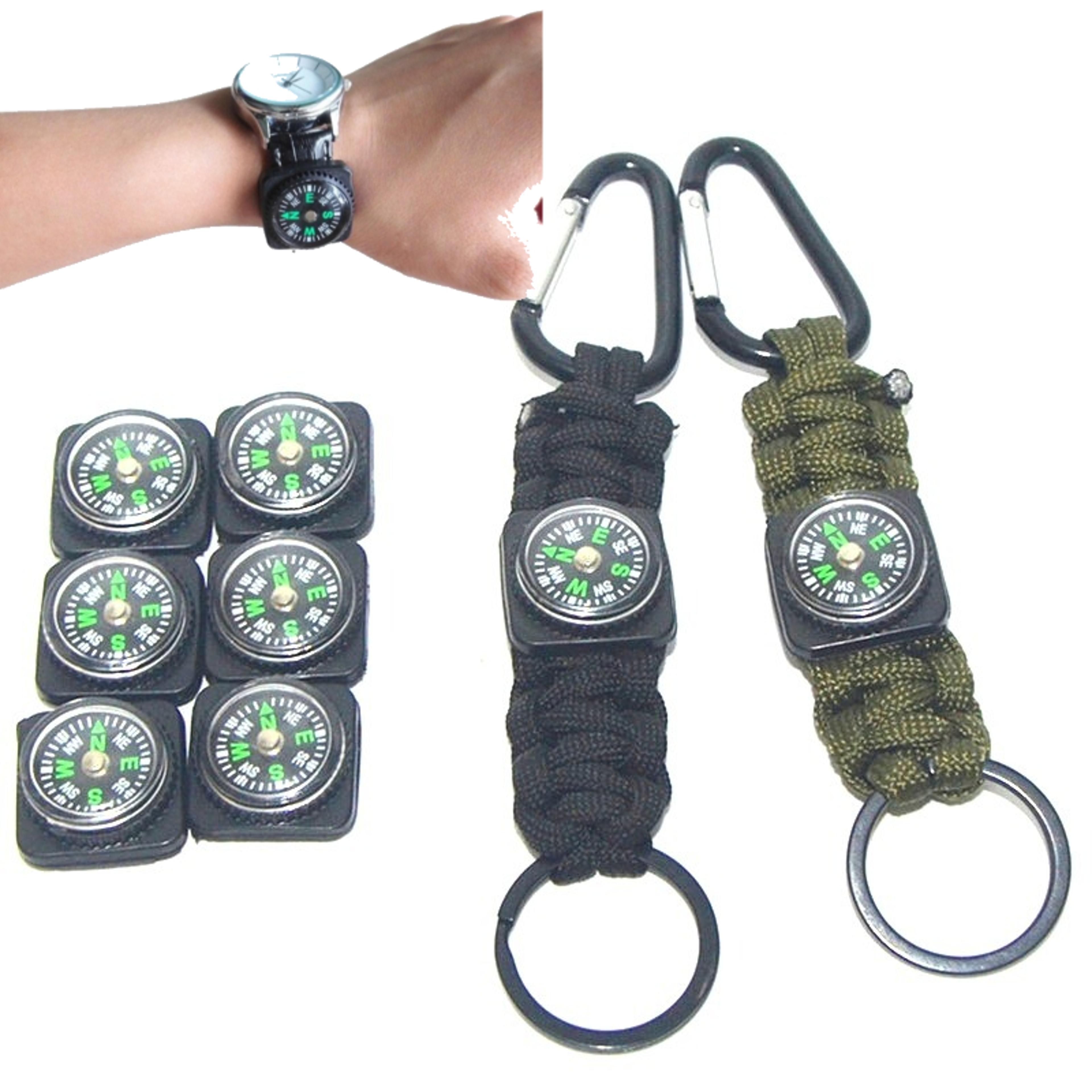 paracord survival bracelet with compass watch band for outdoor hiking and emergency navigation