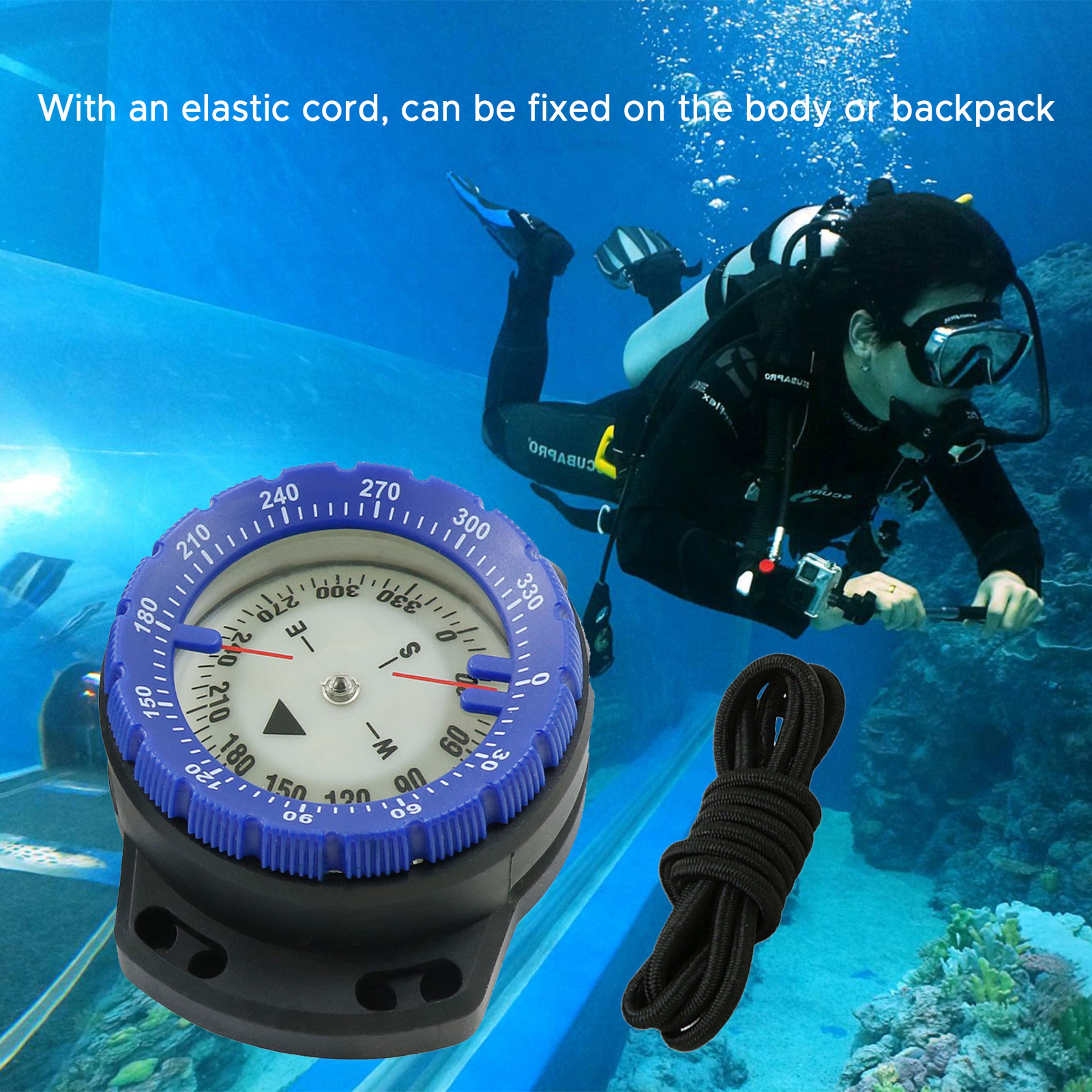 luminous waterproof diving compass wrist strap for accurate underwater navigation