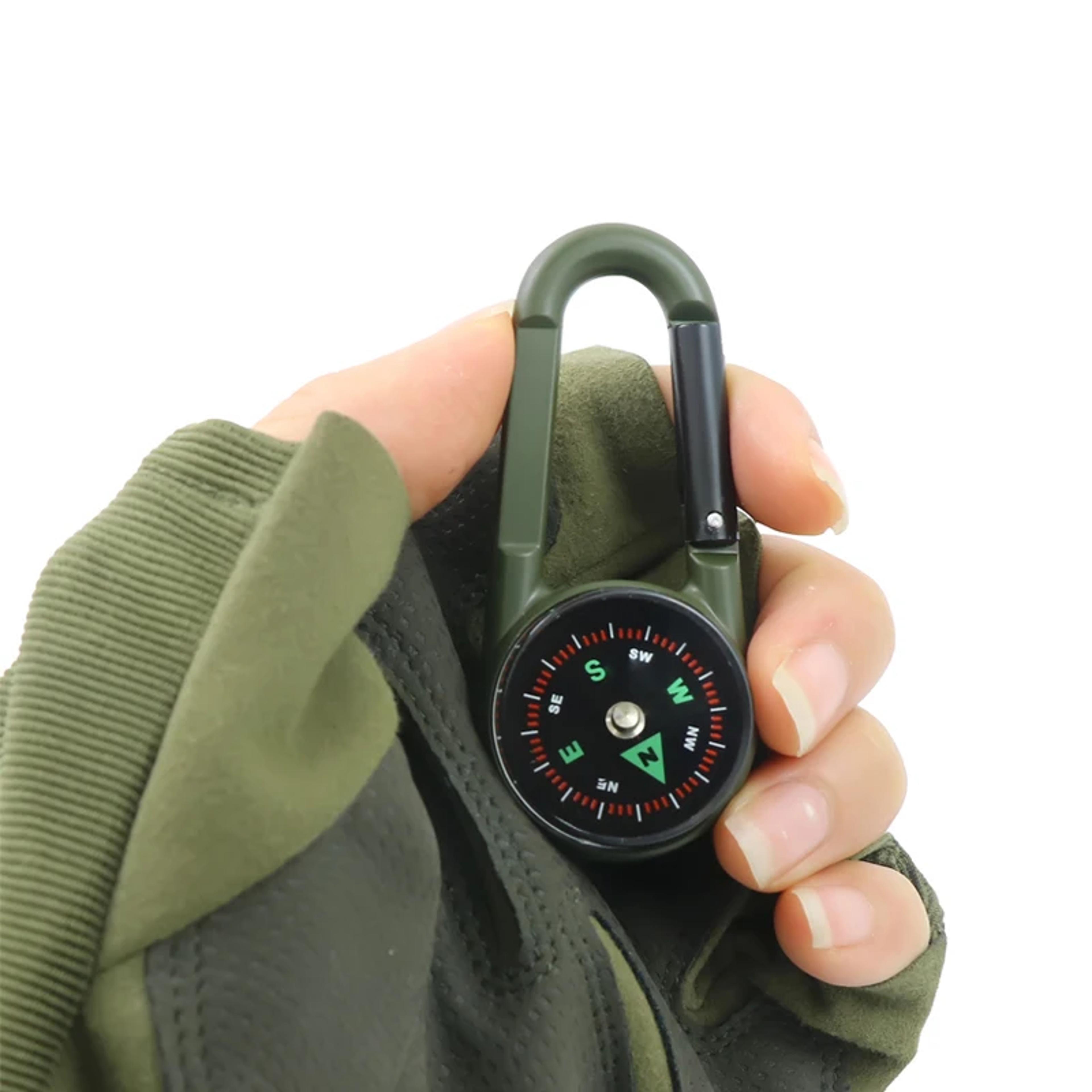 mini survival compass thermometer keychain for hiking and camping gear
