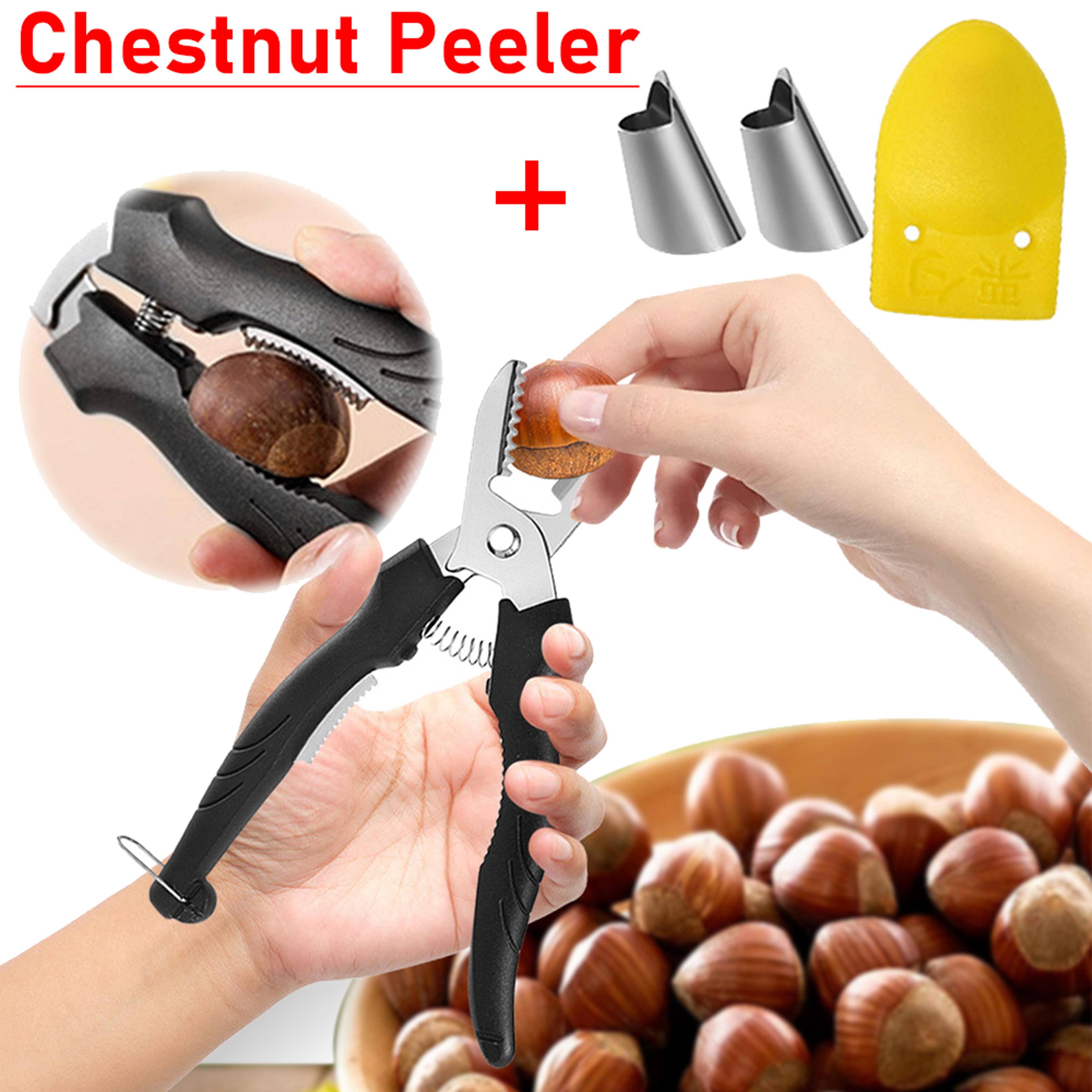 stainless steel chestnut cutter tool with precision blade nut peeler
