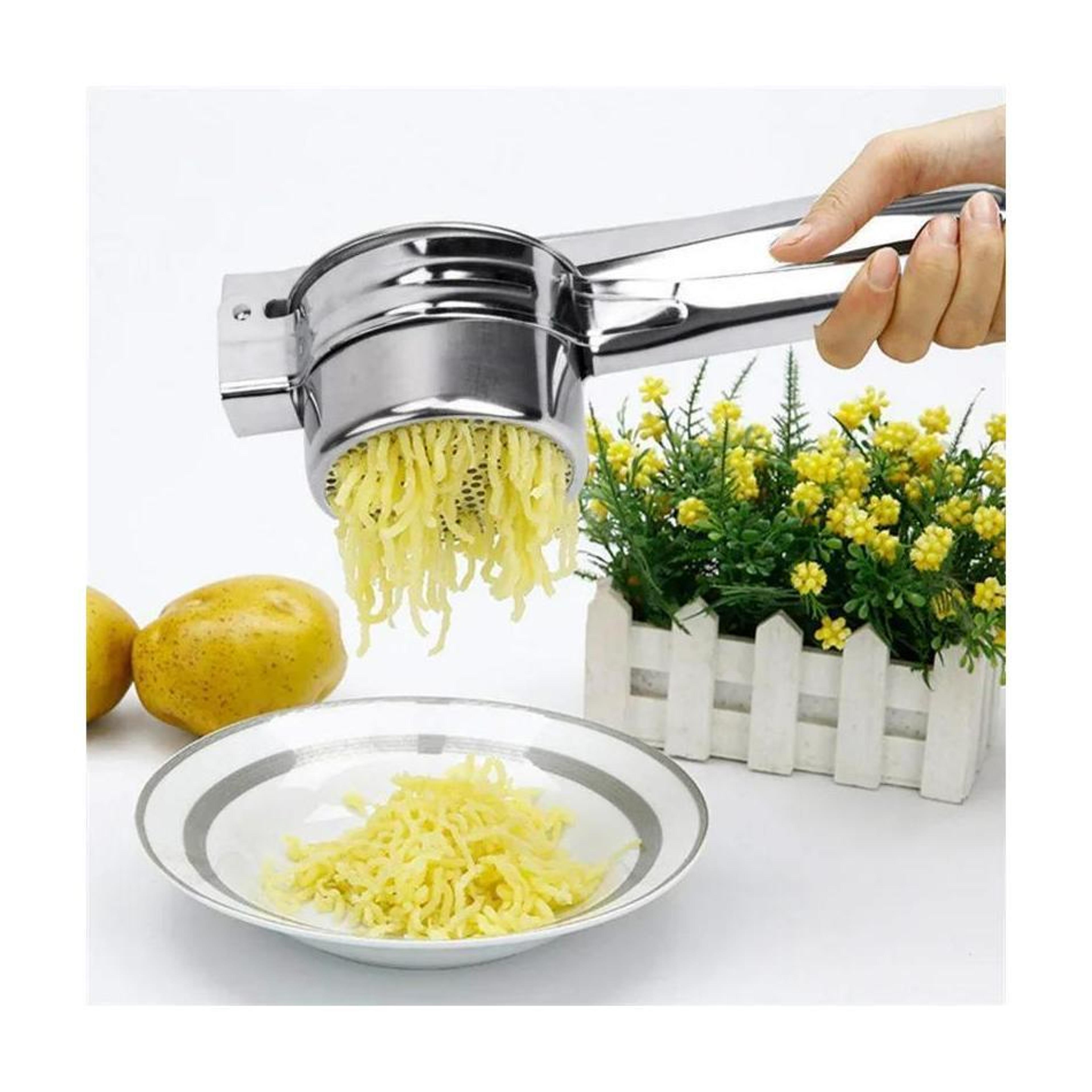 stainless steel potato ricer and fruit juicer press