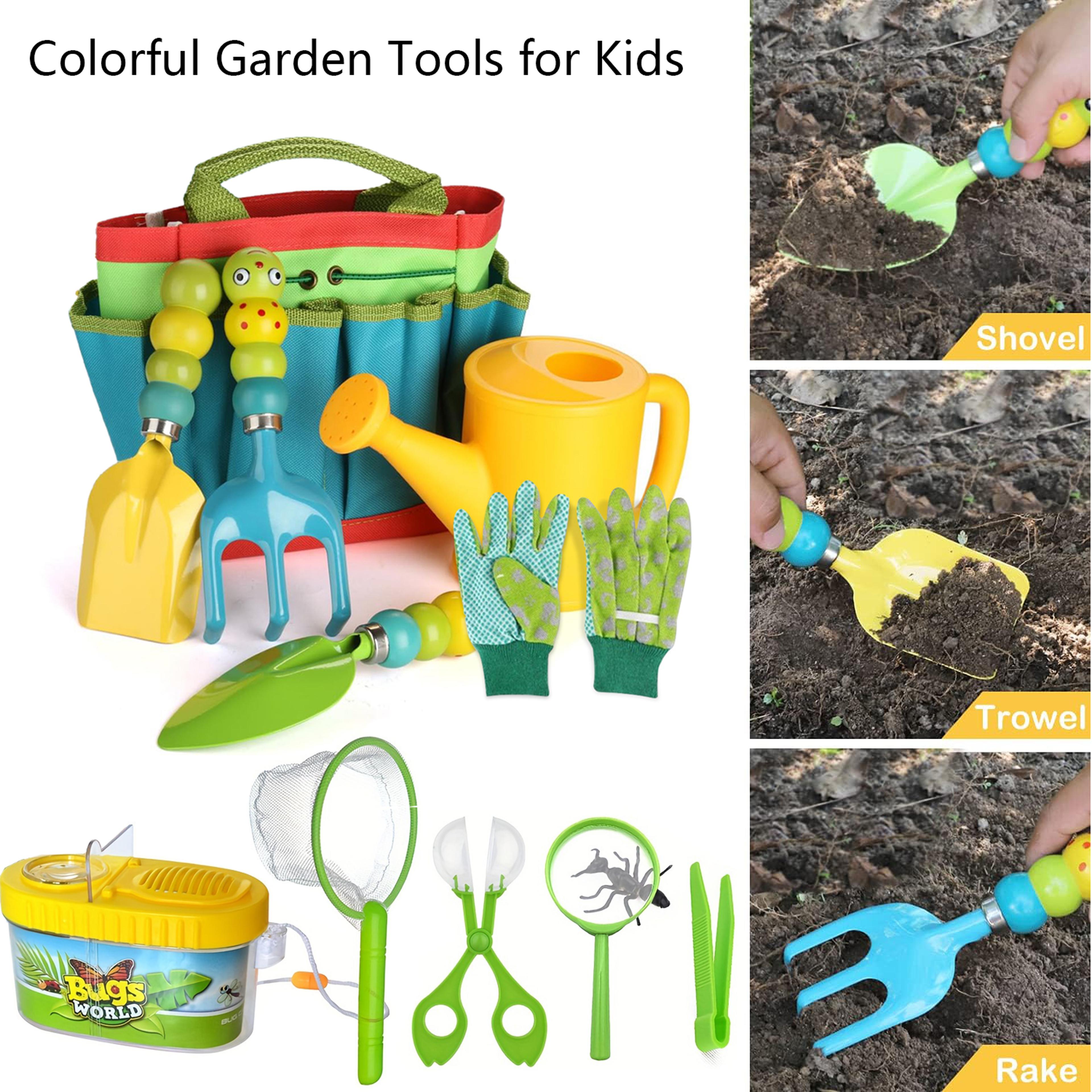 kids gardening tools set with watering can outdoor play garden toys for children