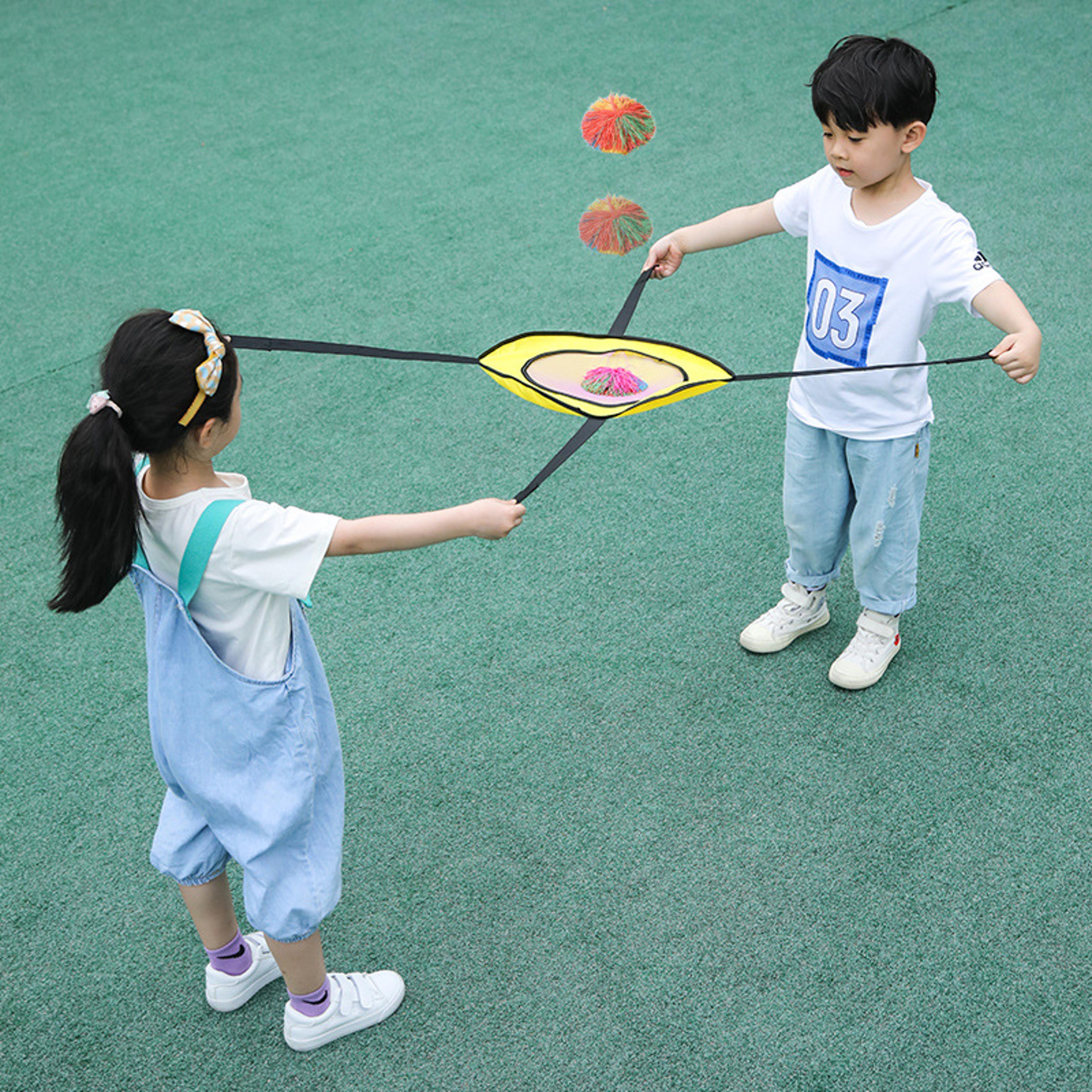 kids toss and catch ball game set outdoor fun sensory play toy