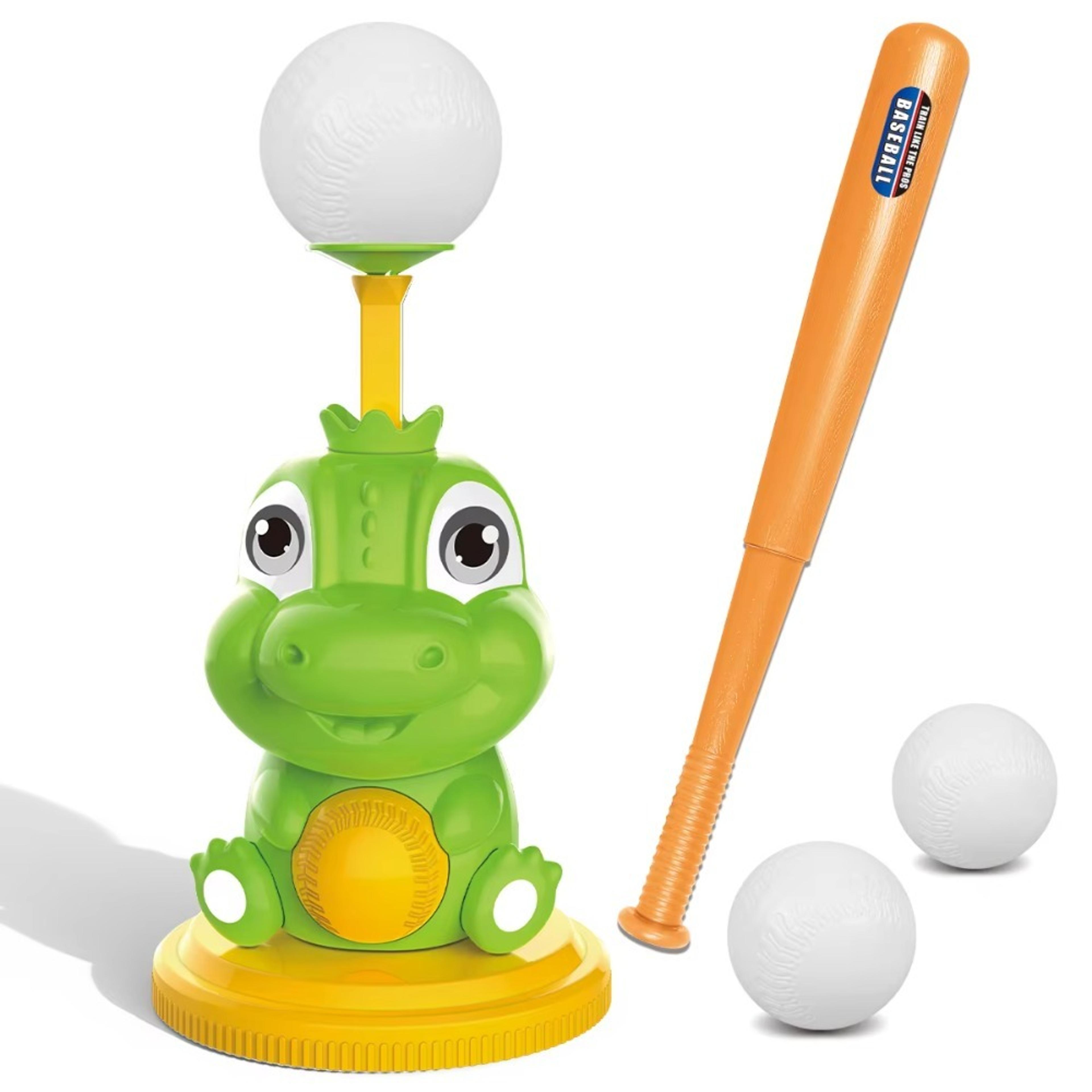 dinosaur kids pitching machine baseball toy set with automatic launcher for batting practice