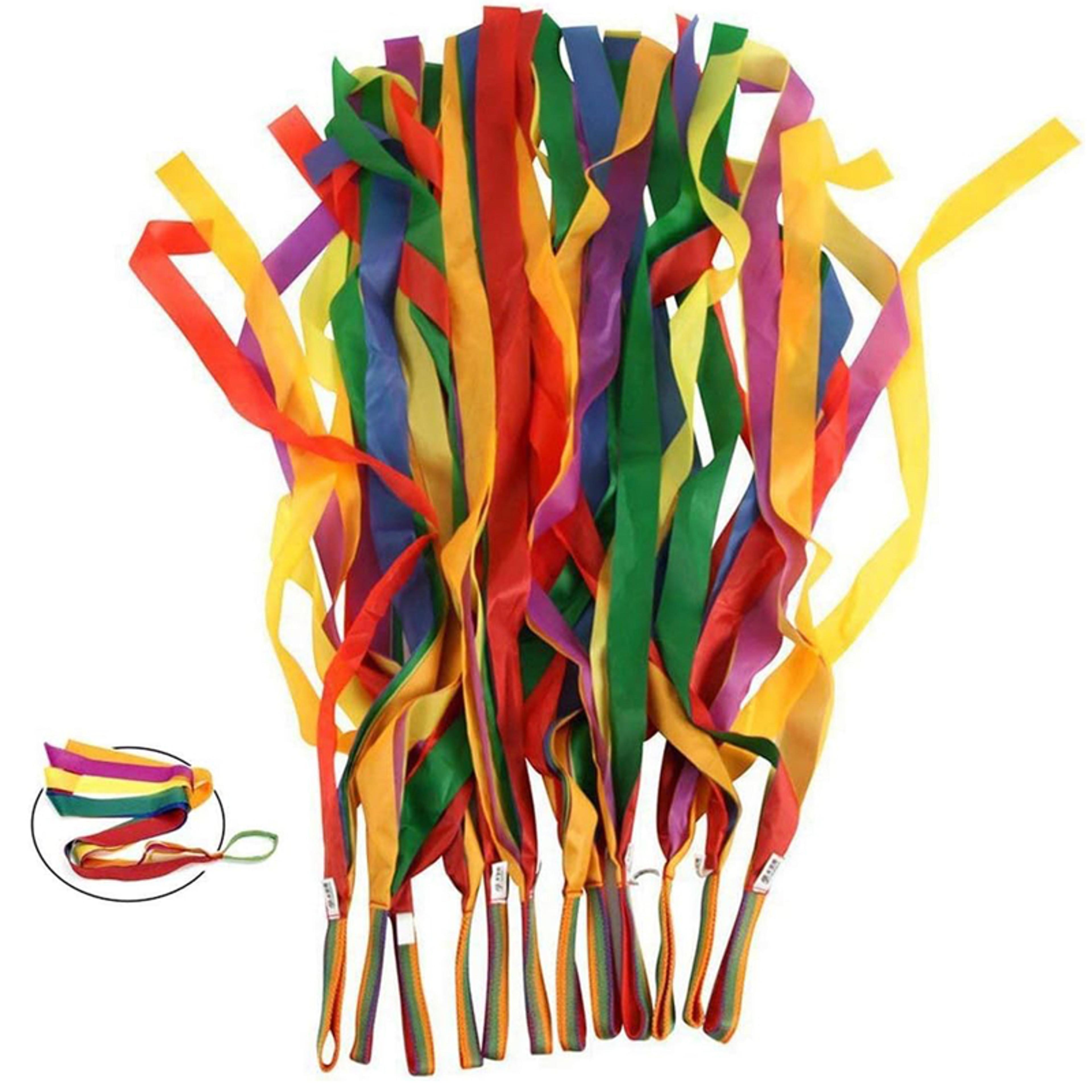 rainbow dance ribbon streamer wand for kids rhythmic gymnastics and sensory play