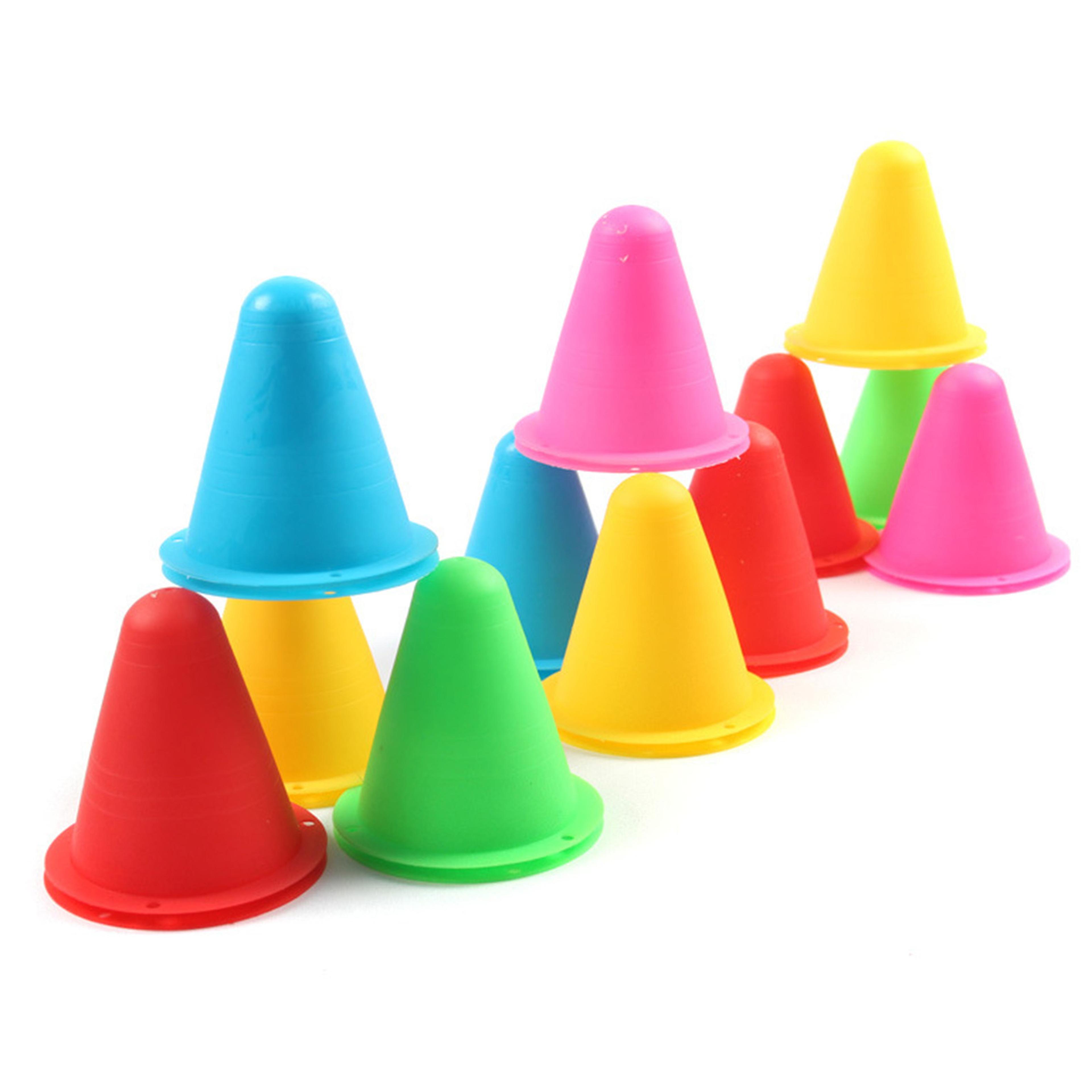 colorful roller skating cones set for slalom and agility training markers