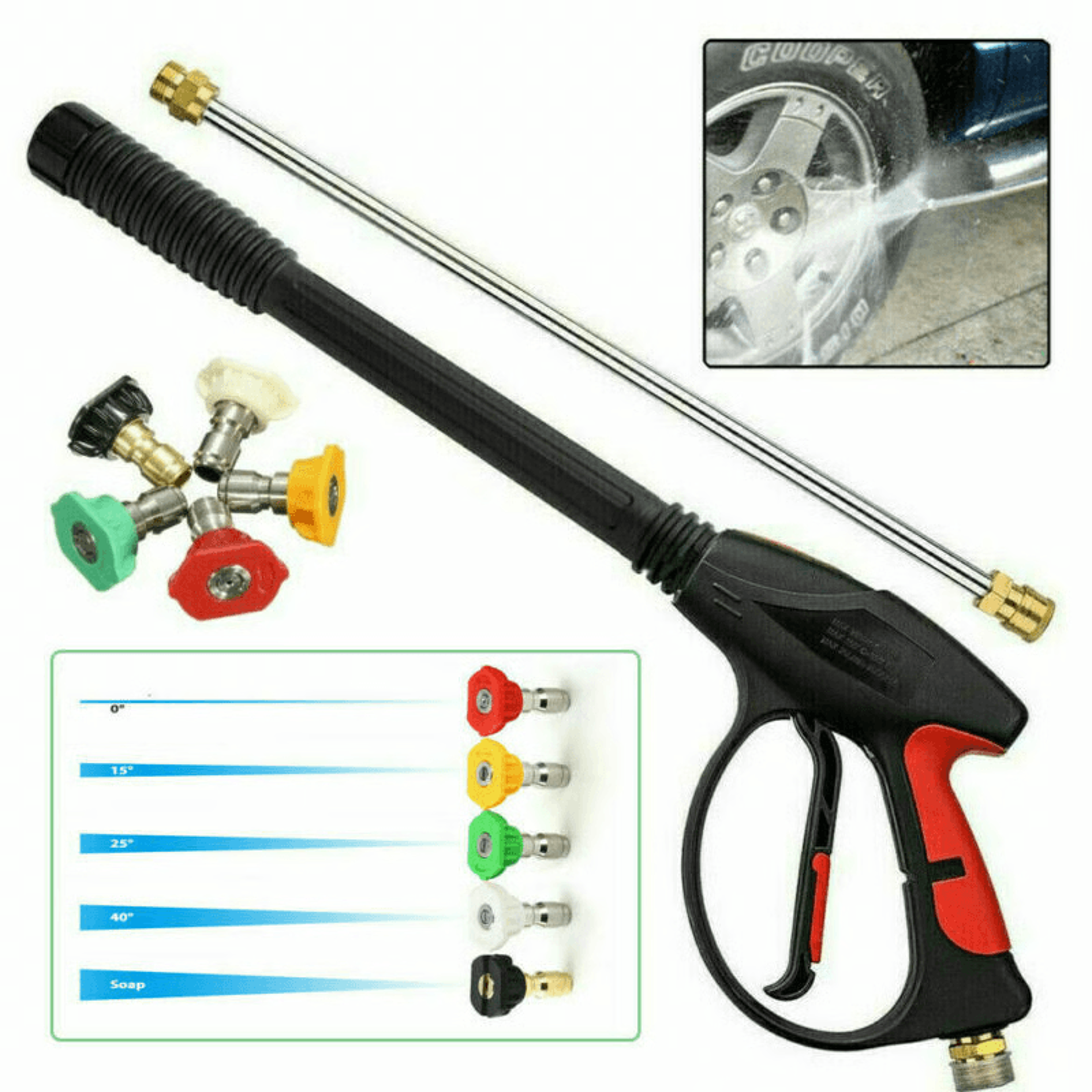 high pressure washer gun kit with extension wand for deep outdoor cleaning power