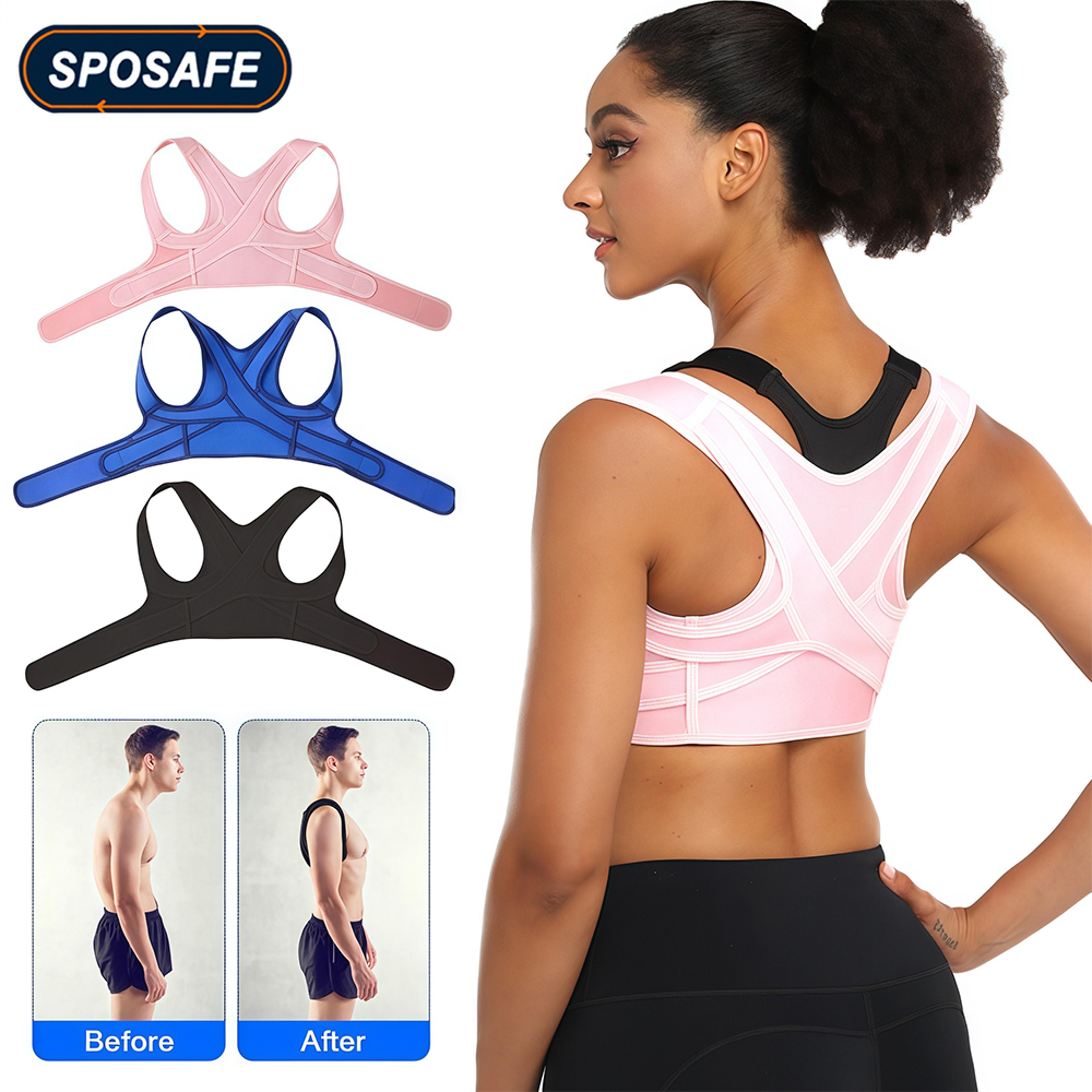breathable posture corrector back brace with adjustable upper back support