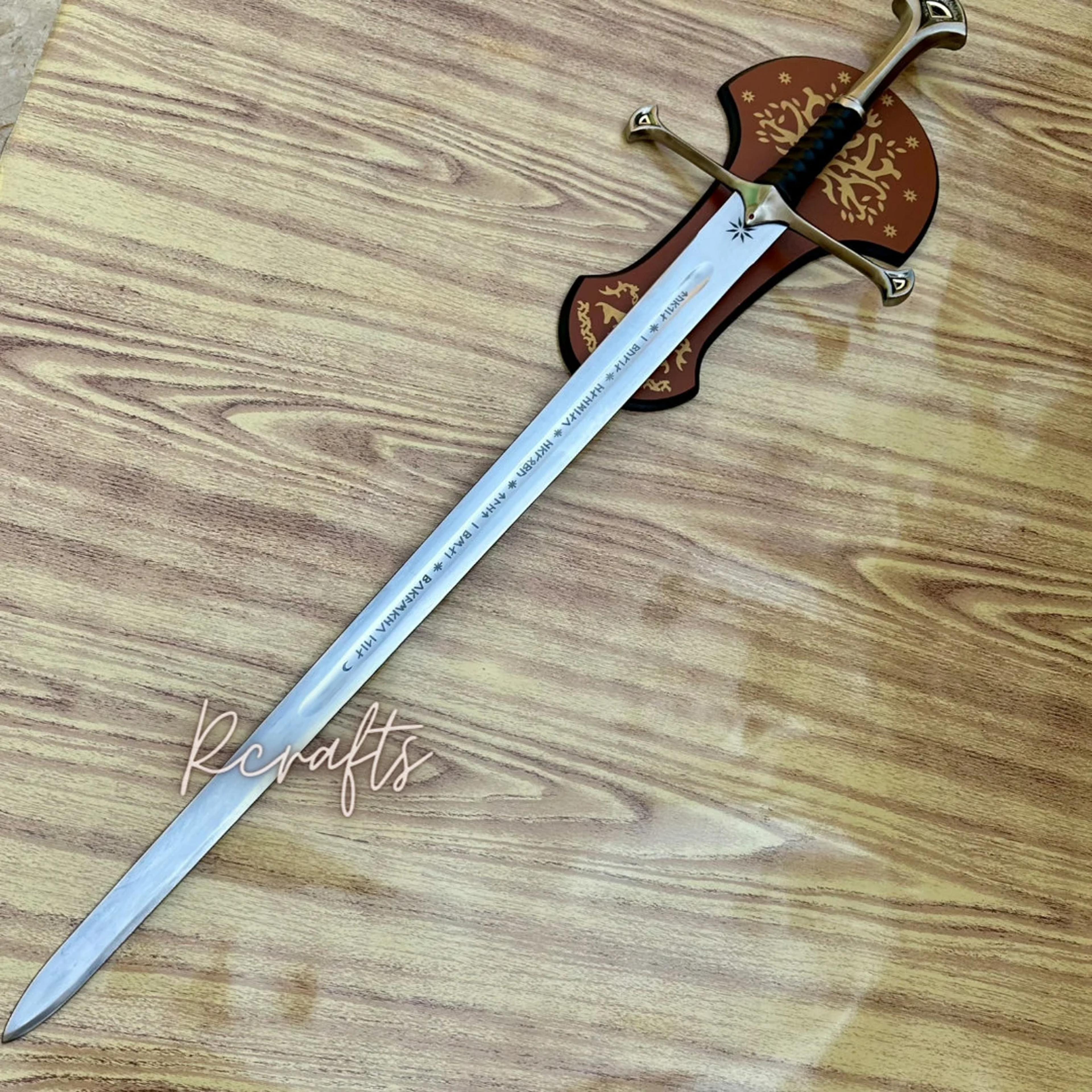 anduril sword of strider, custom engraved sword, lotr sword, lord of the rings king aragorn ranger sword, strider knife