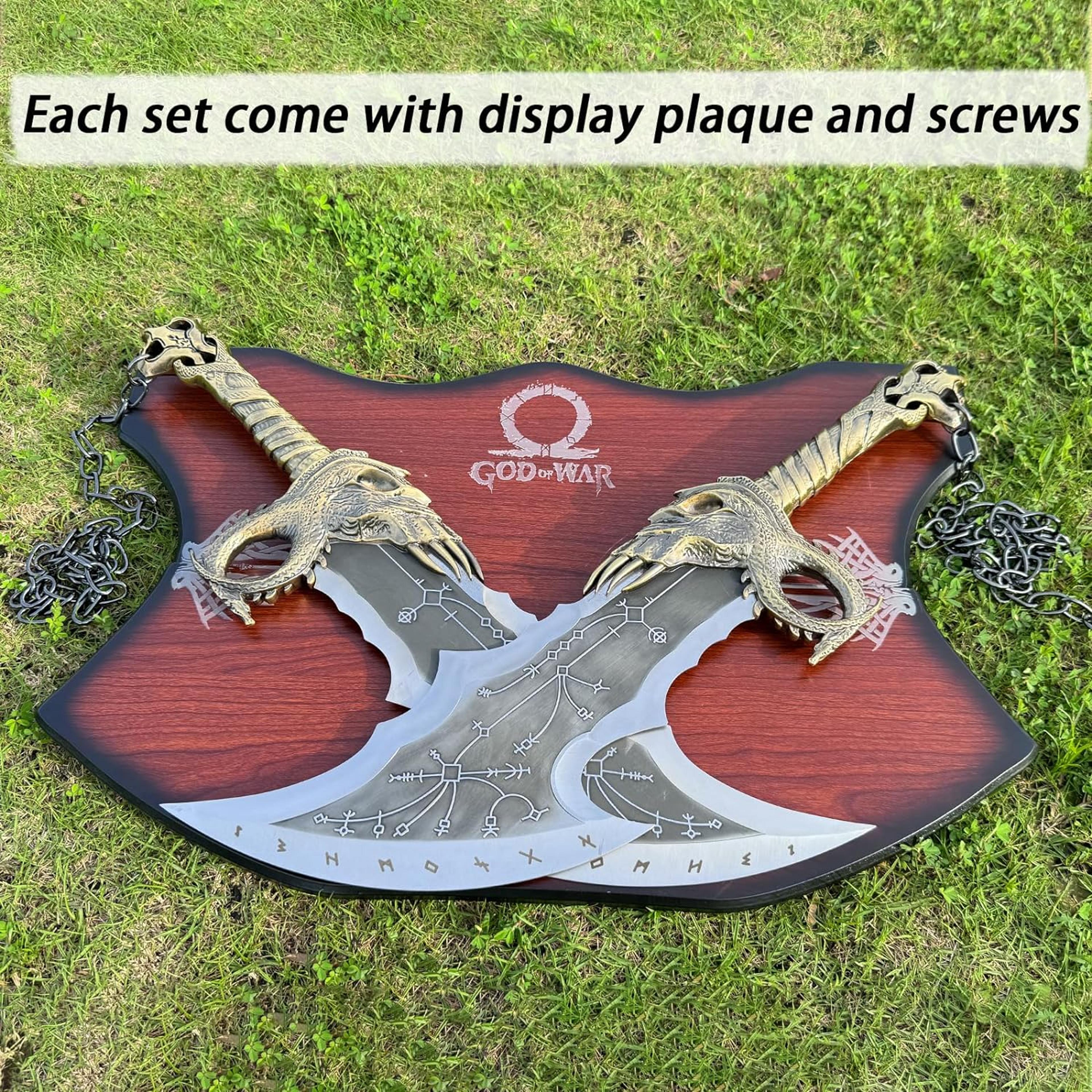 god of war blades of chaos | scale metal movie prop replica | kratos weapons with chains | collector