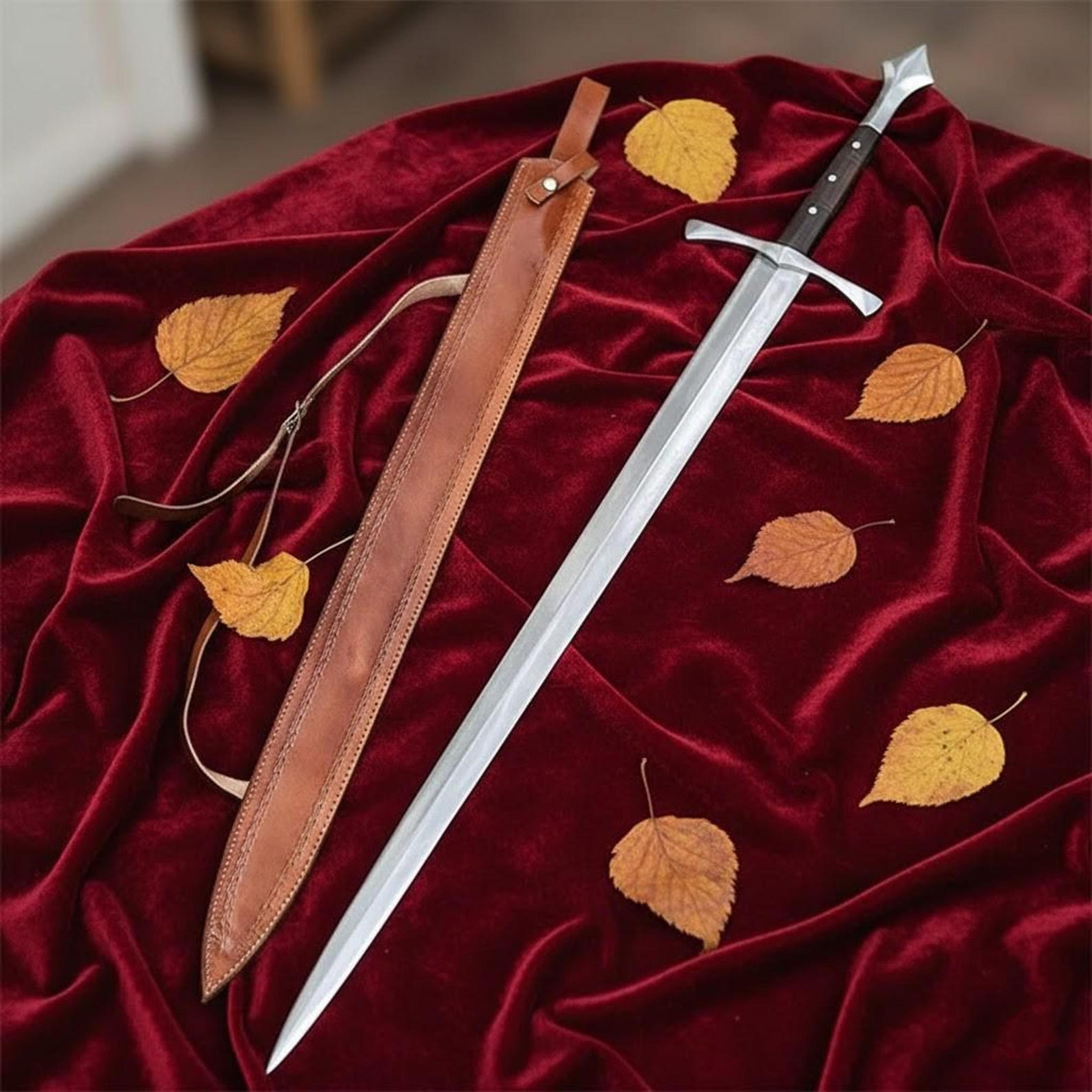 hand forged carbon steel sword 36" full tang rosewood handle handmade collector sword
