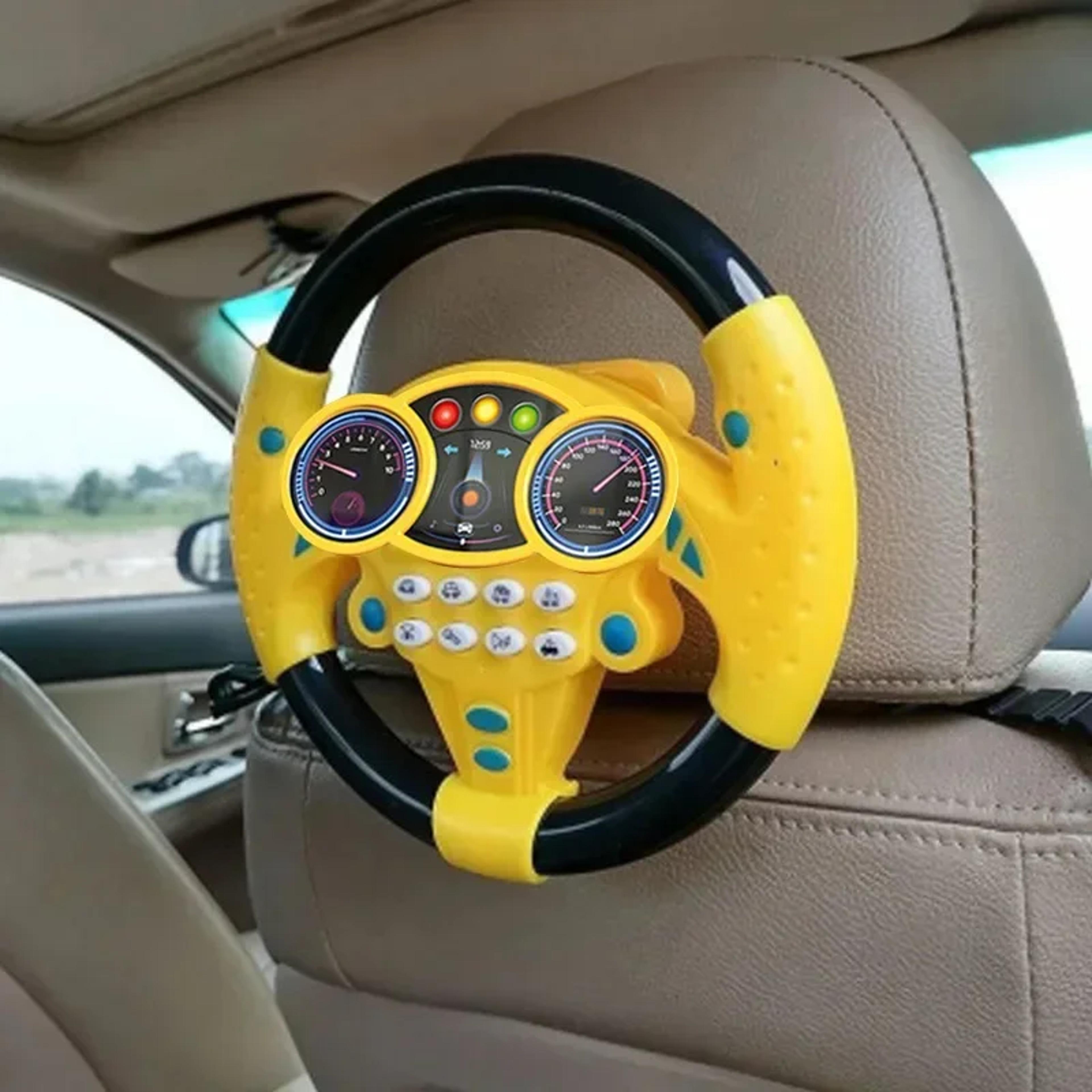 infant shining simulation steering wheel toy, kids early education stroller toy with sound effects