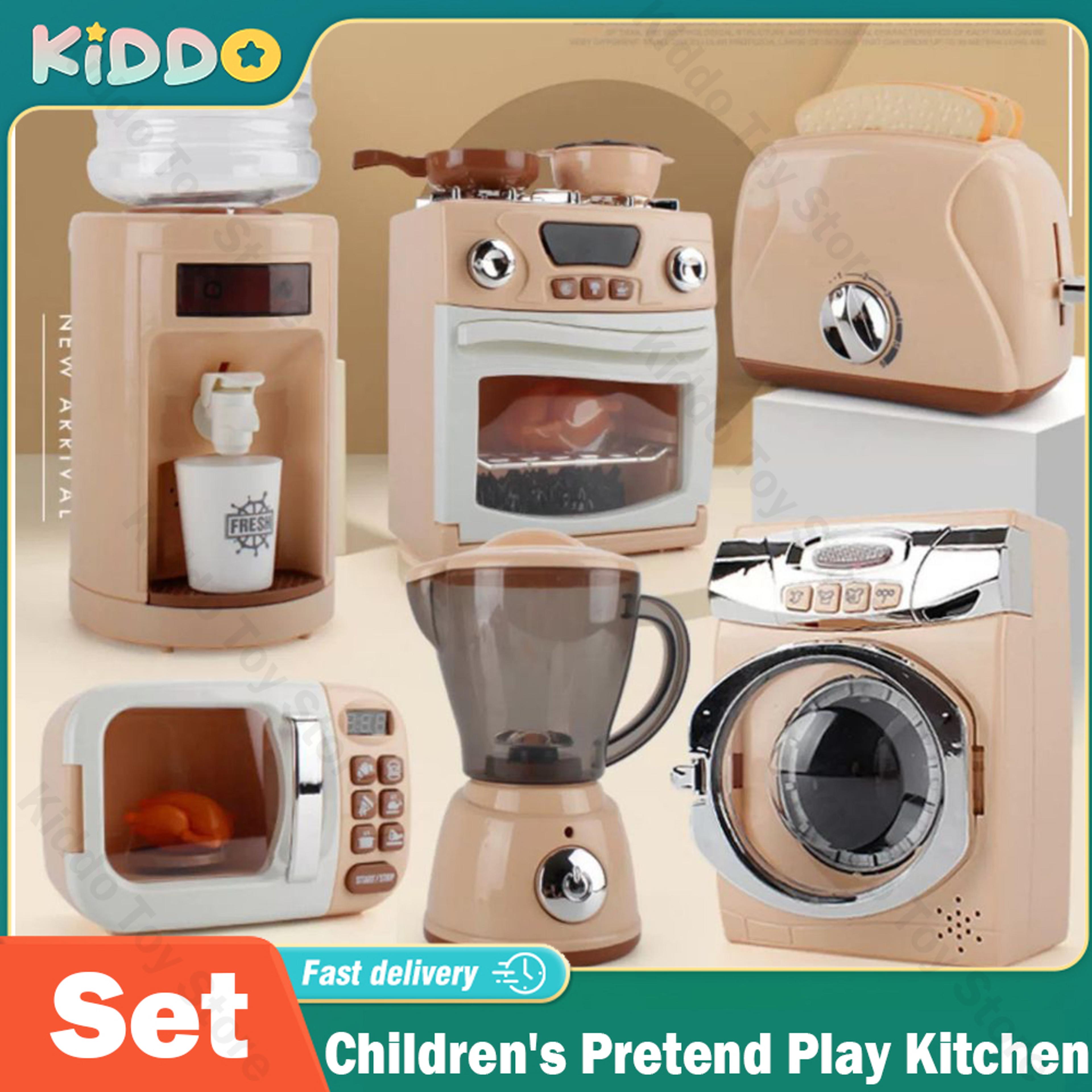 childrens pretend play toys electric kitchen set, montessori learning game