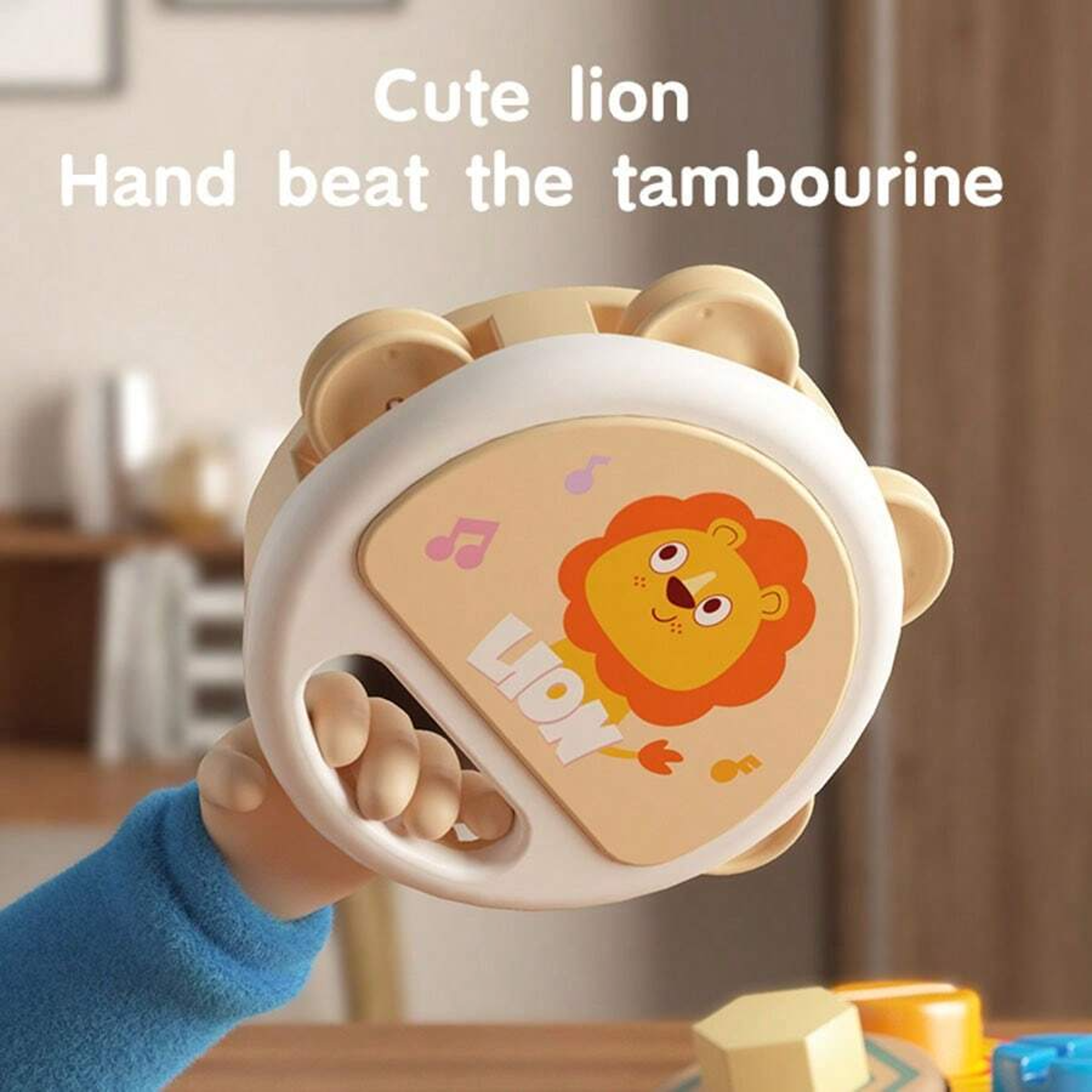adorable baby clapping tambourine, handheld percussion instrument, delicate tambourines for kids early learning