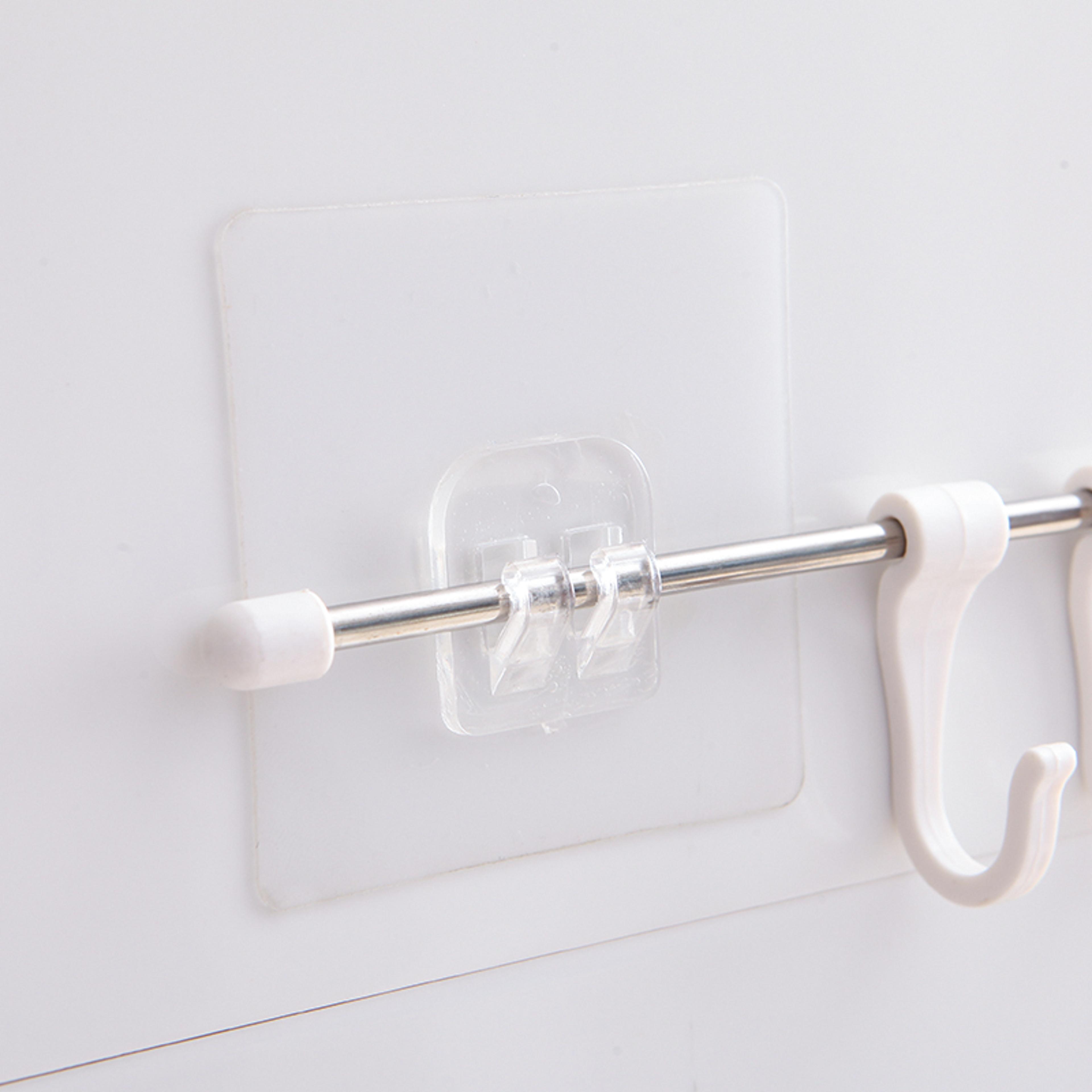20/1pcs transparent self adhesive hooks hanging holder shelf hook for kitchen bathroom wall storage rack fixing stickers