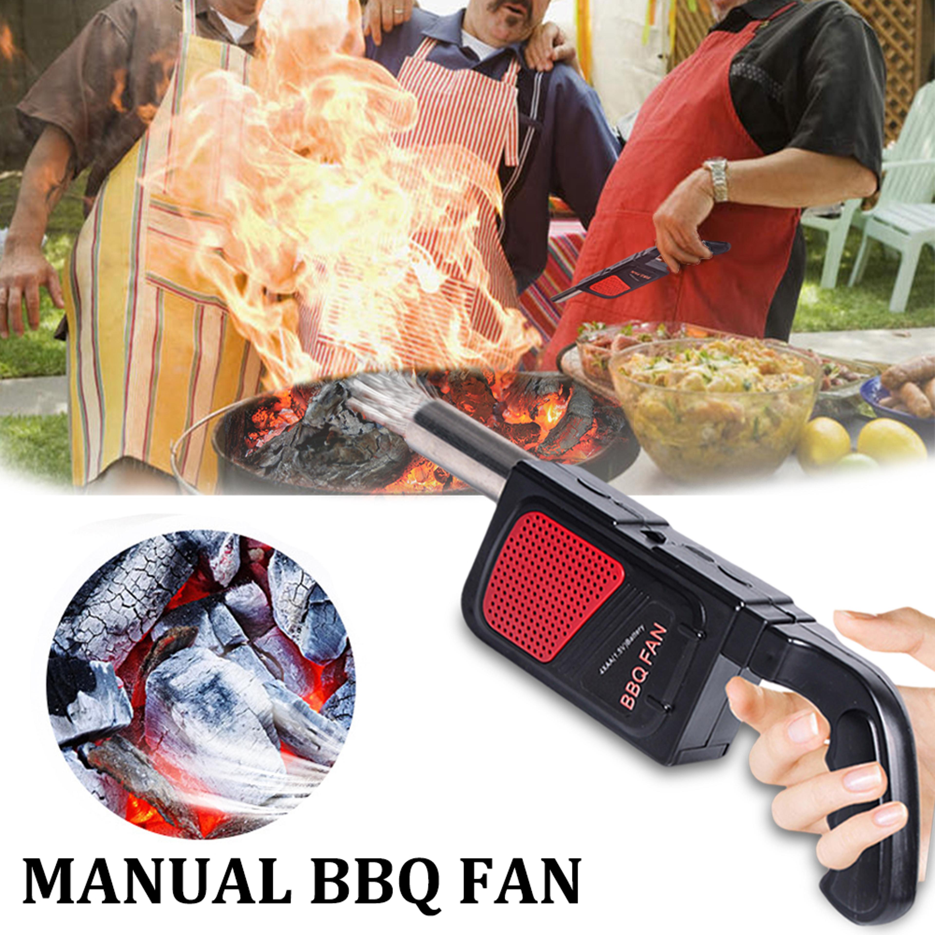 bbq air blower portable handheld electric bbq fan outdoor camping barbecue charcoal grill fan fire bellows tool