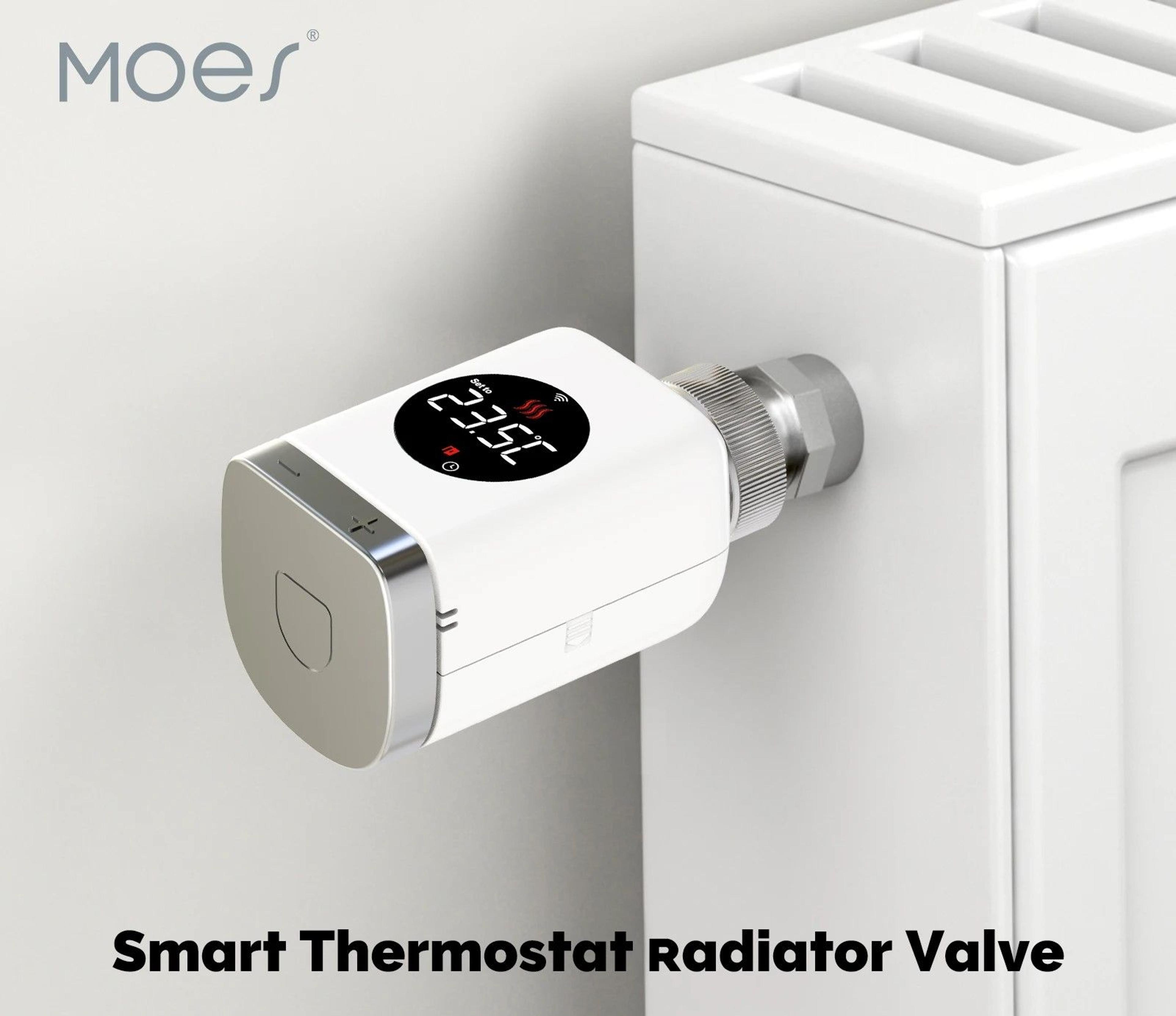 smart wifi/zigbee trv thermostatic radiator valve, remote app control, programmable heating, works with alexa & google