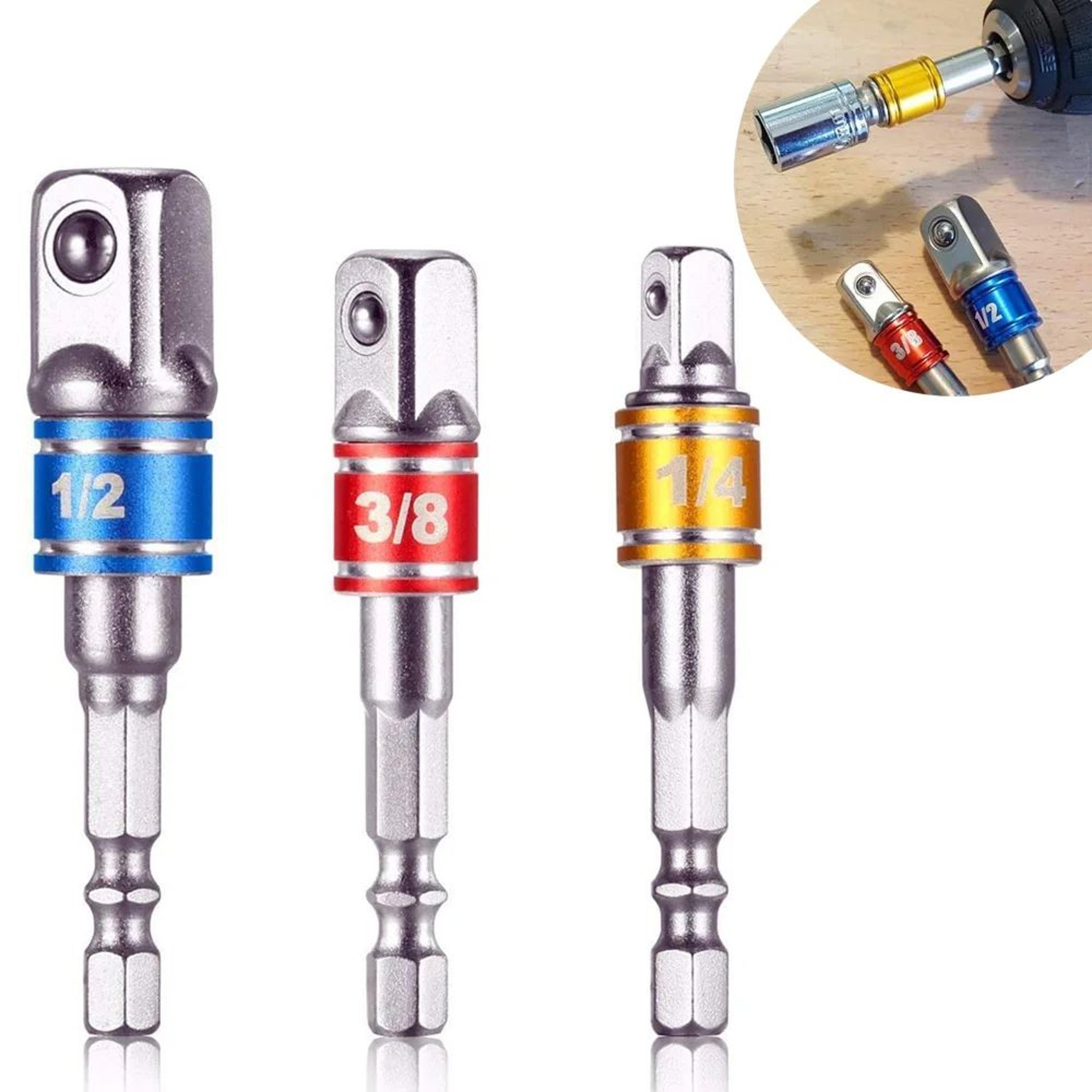 power drill hex to square wrench adapter, impact driver socket extension converter set