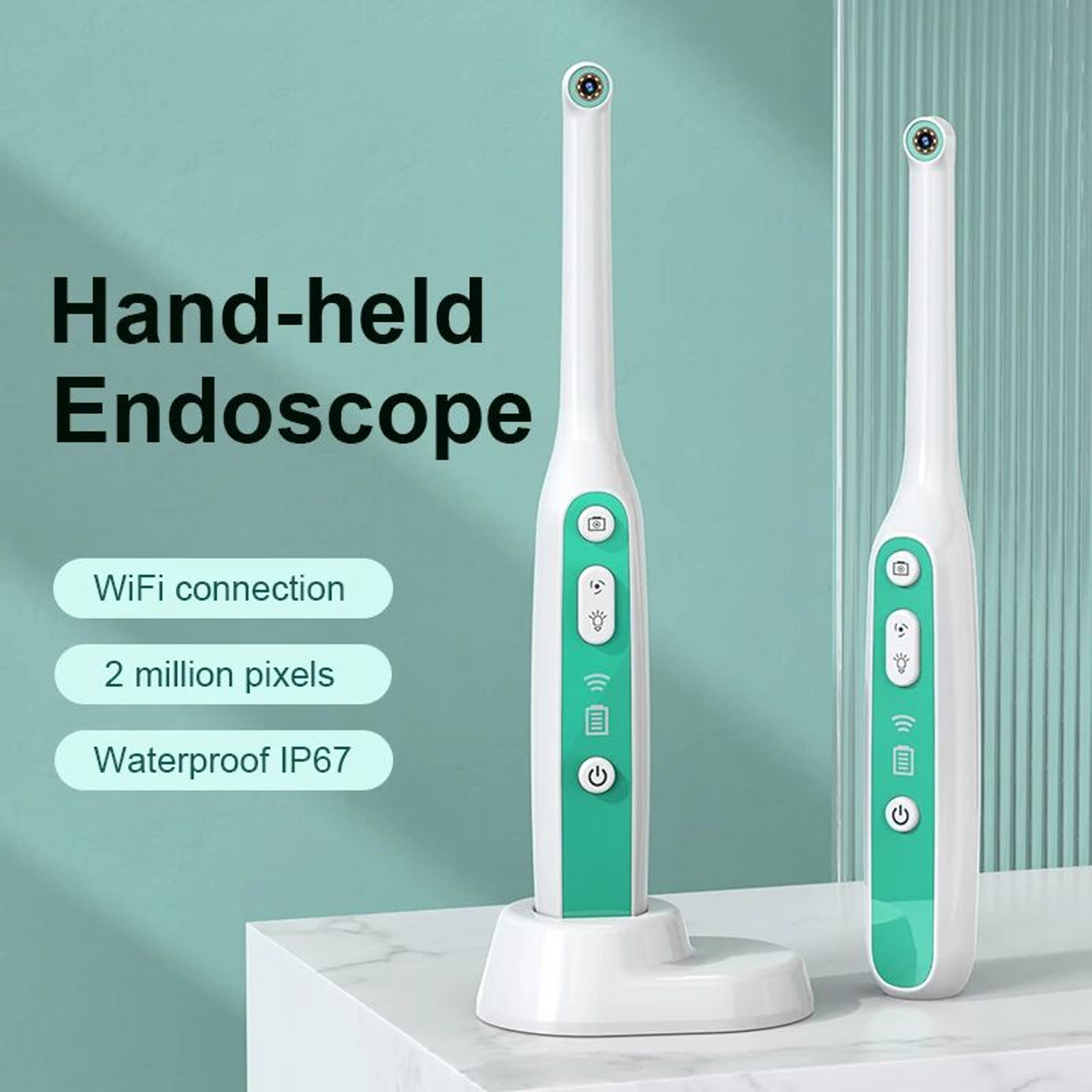 visual mouth camera – 2mp wifi intraoral endoscope 1440p hd, ip67 waterproof, dental inspection tool for android , ios