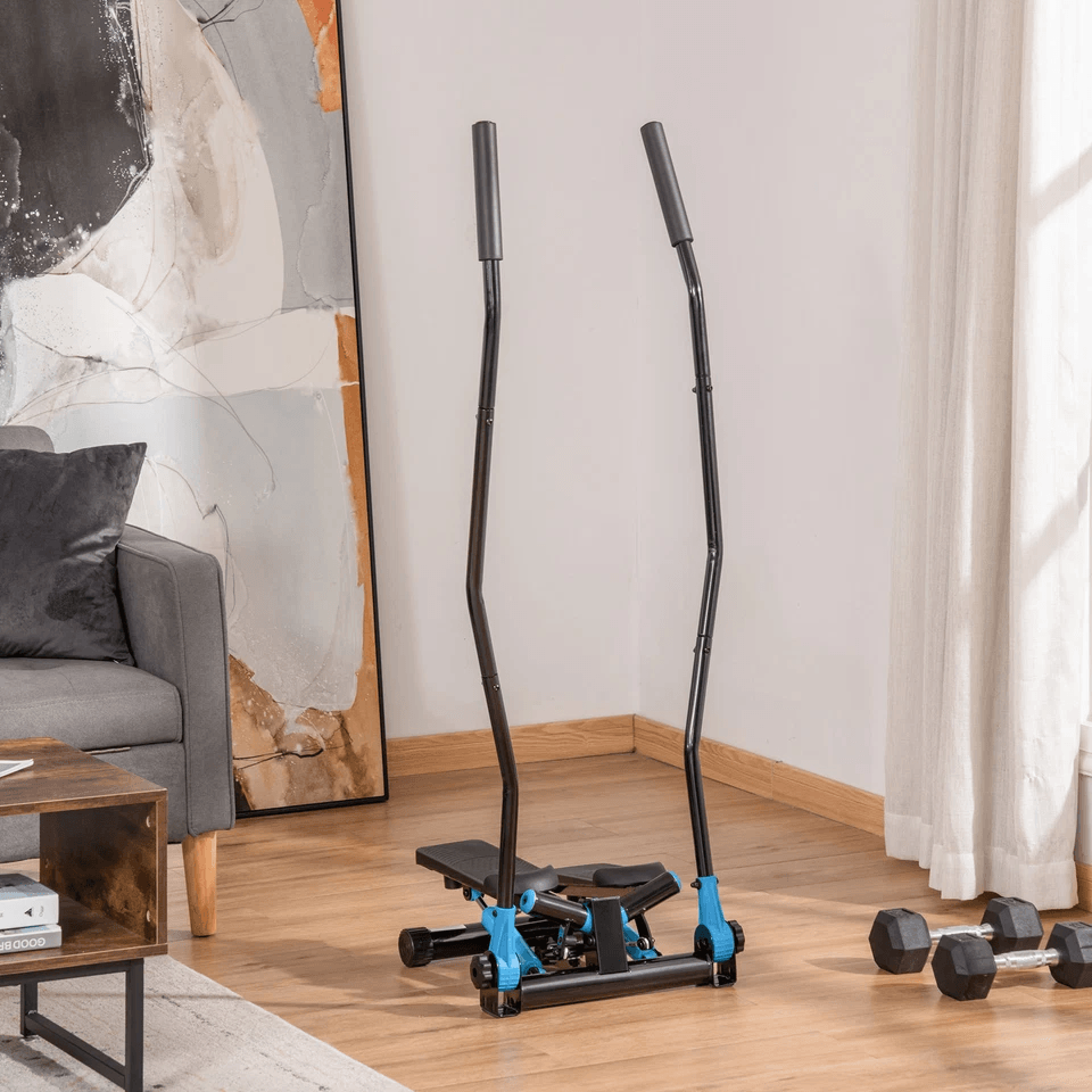 full body workout stepper stepping exercise machine for home gym with lcd compact cardio trainer for weight loss