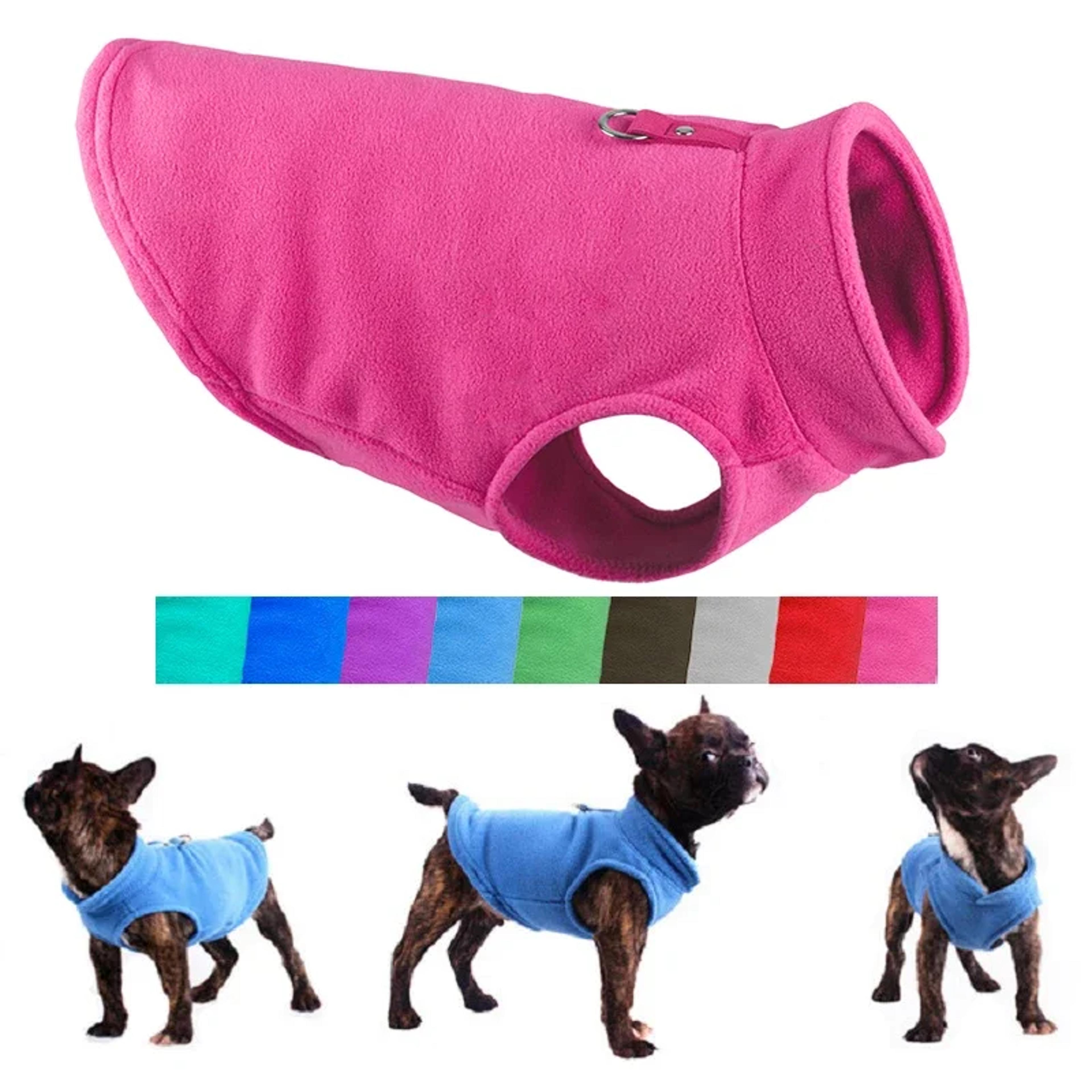 warm fleece pet clothes for small dogs, winter t-shirt vest for chihuahua, yorkshire terrier, poodle, french bulldog