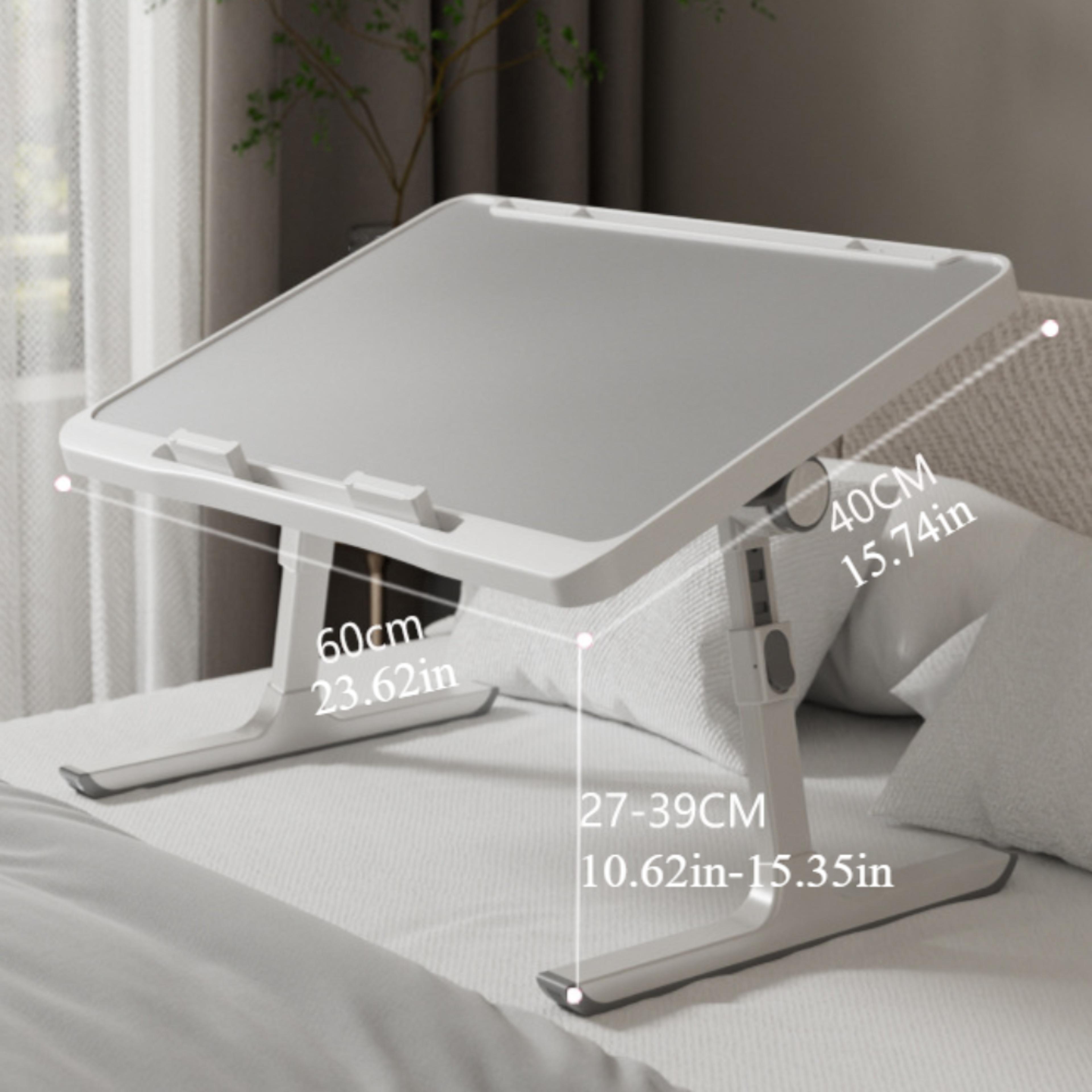 height & angle adjustable foldable laptop bed tray table, portable laptop table for bed, sofa, floor & recliner chair
