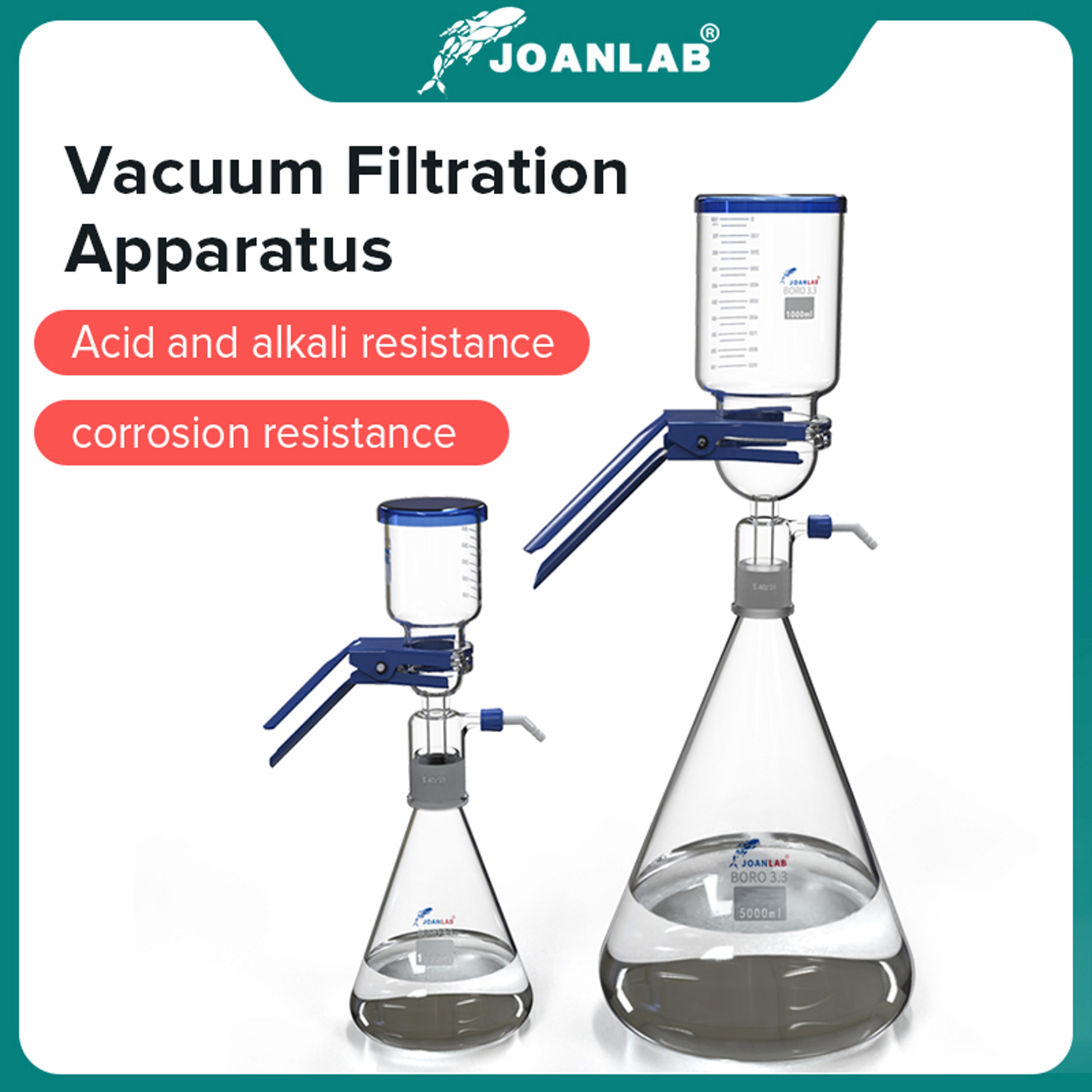 vacuum filter apparatus lab equipment, boro glass sand core membrane filtration system for liquid & solvent separation