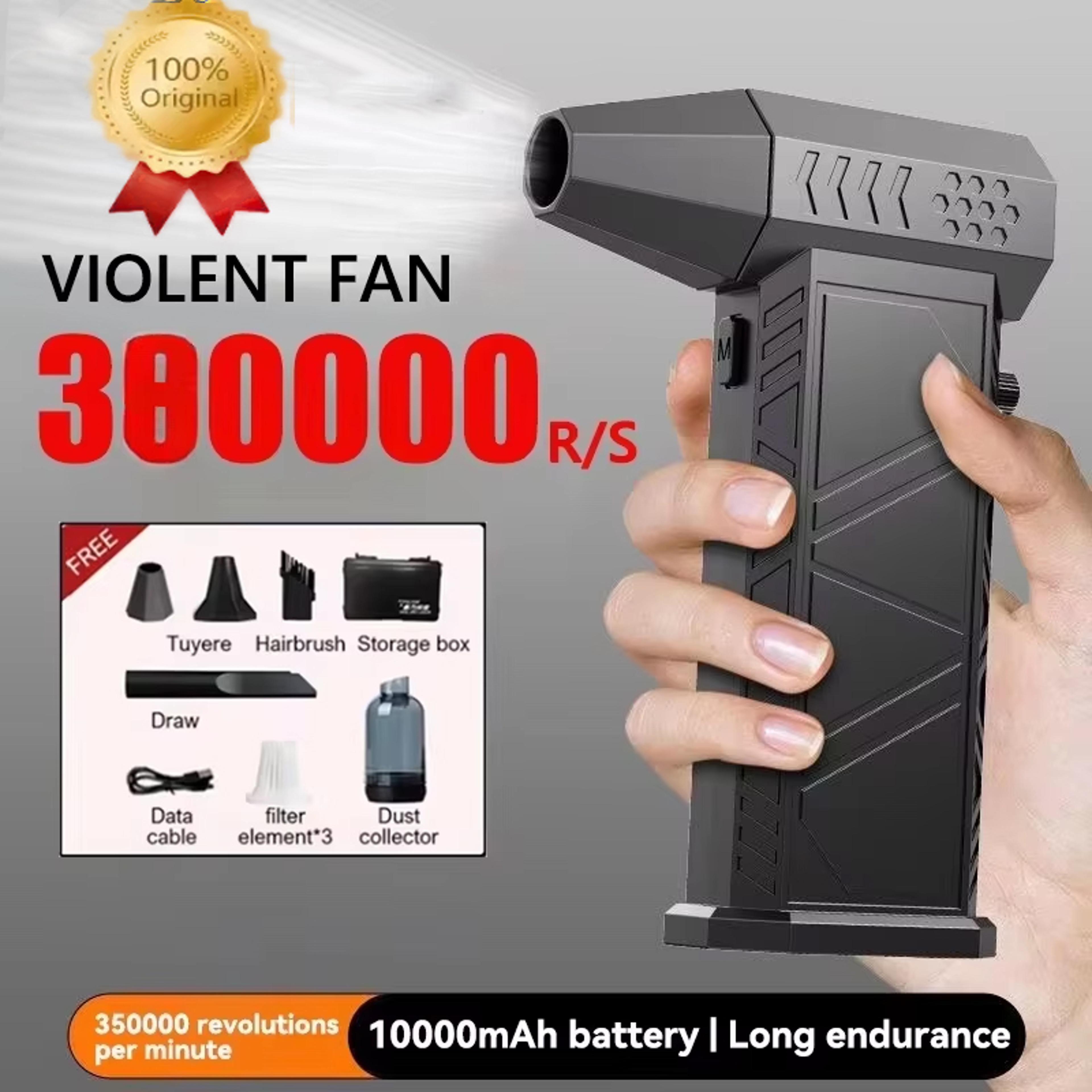380000rpm turbo fan, powerful air blower portable wireless dust cleaner with type-c charging brushless jet blower