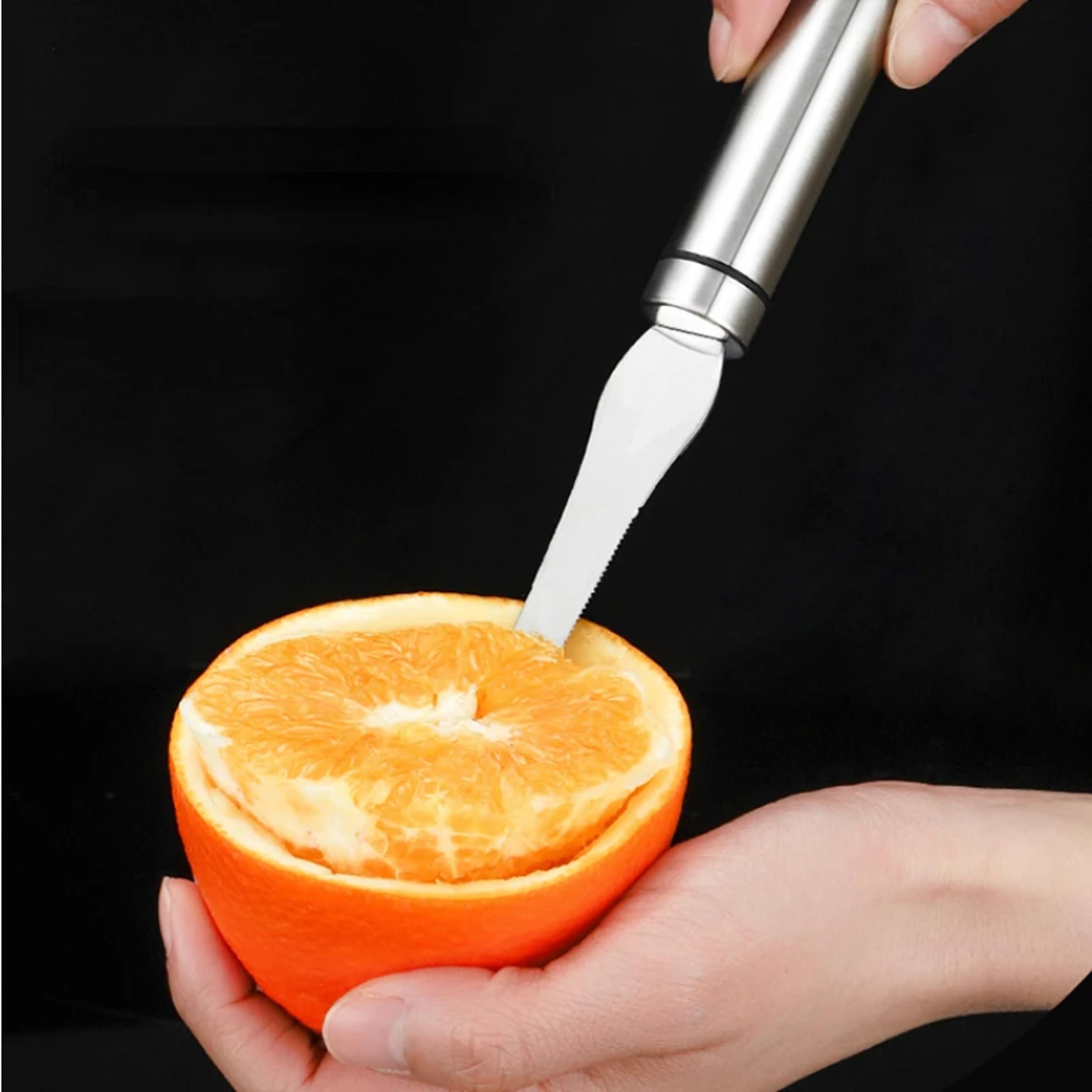 citrus peeler knife for orange lemon grapefruit, manual stainless steel corer cutter, kitchen fruit peeling tool
