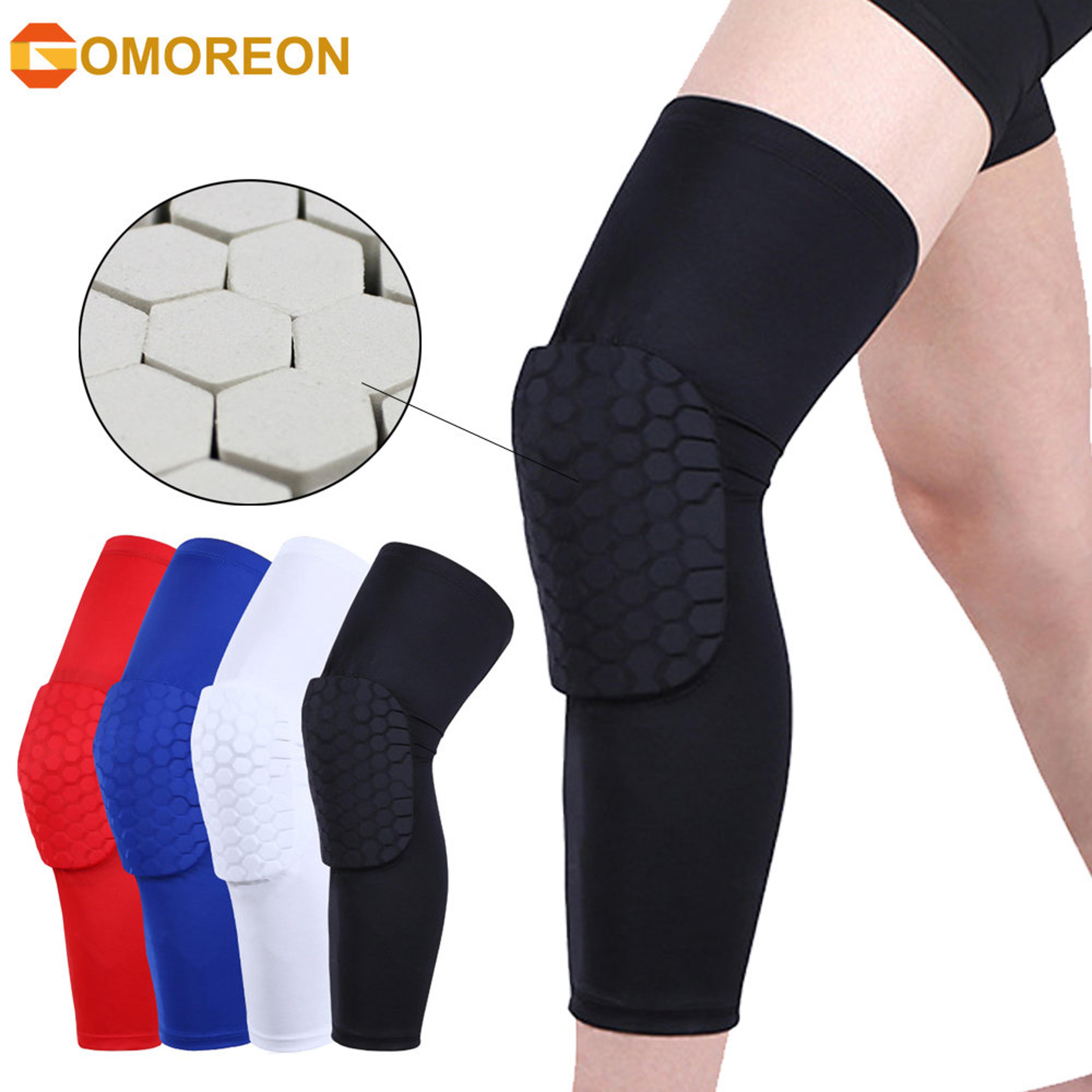 knee compression pads honeycomb pad long leg sleeve brace, sports protection for basketball football volleyball