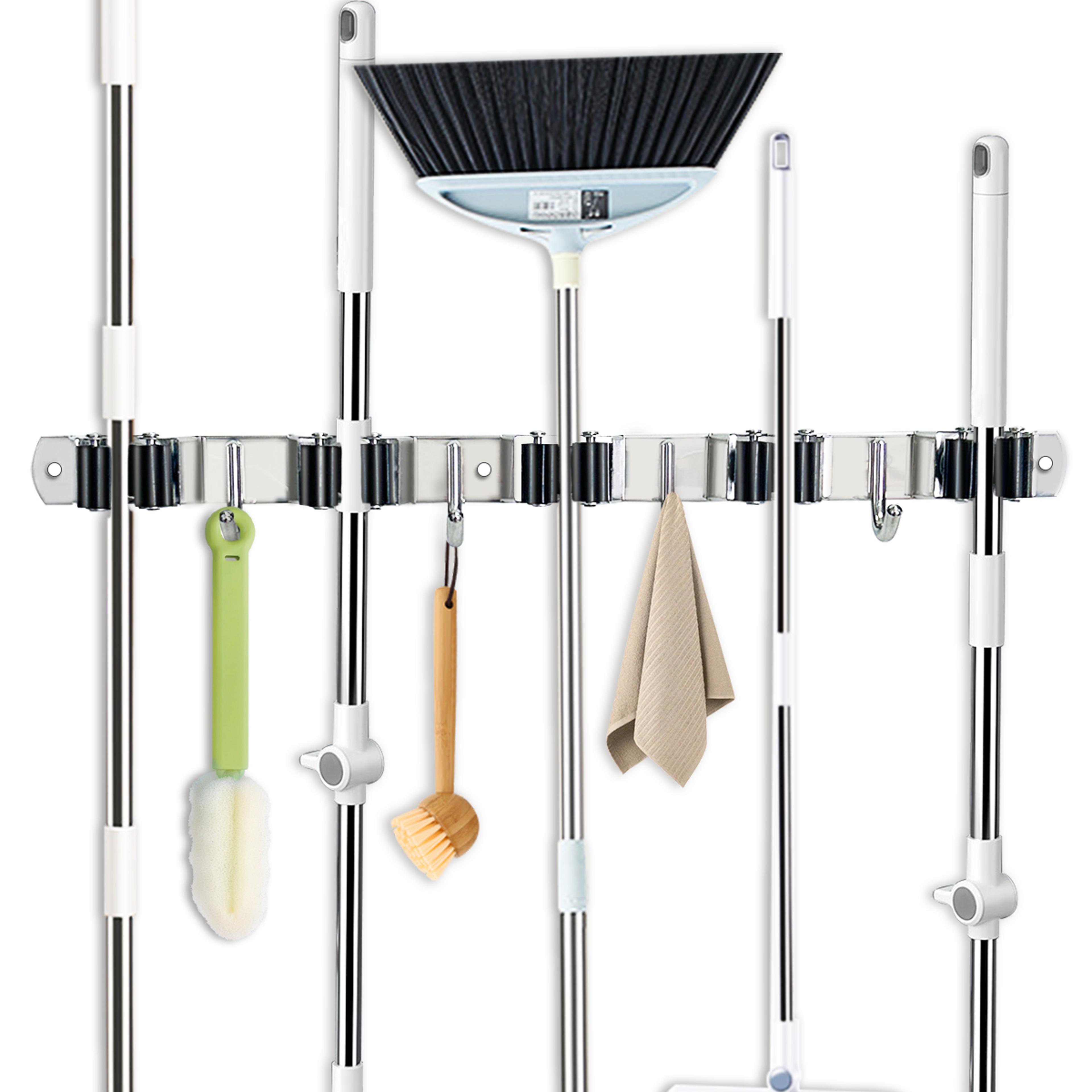 wall-mounted stainless steel organizer, non-slip rack storage for kitchen, laundry, home & garden