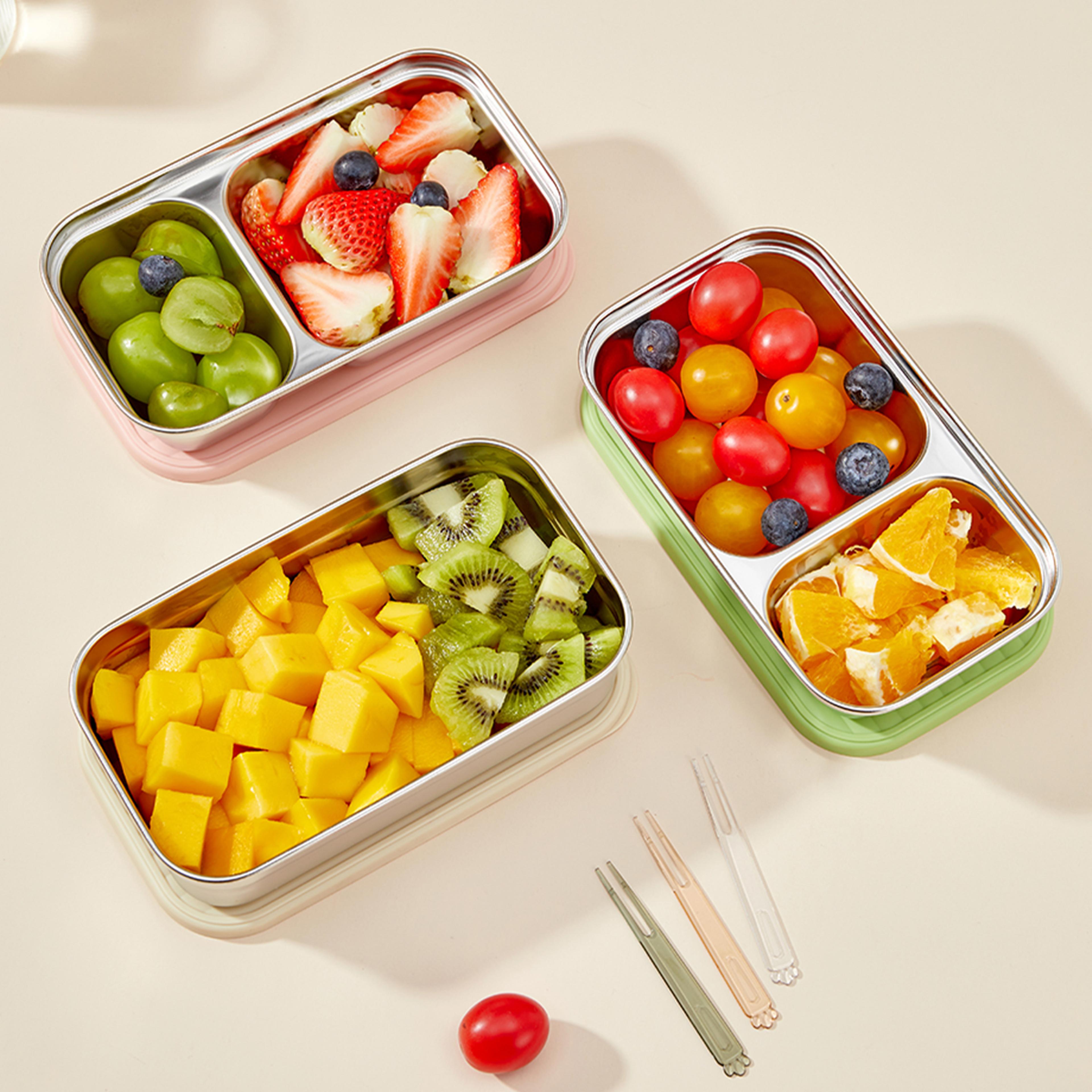 stainless steel food container for fruit, salad, ideal for students, office workers