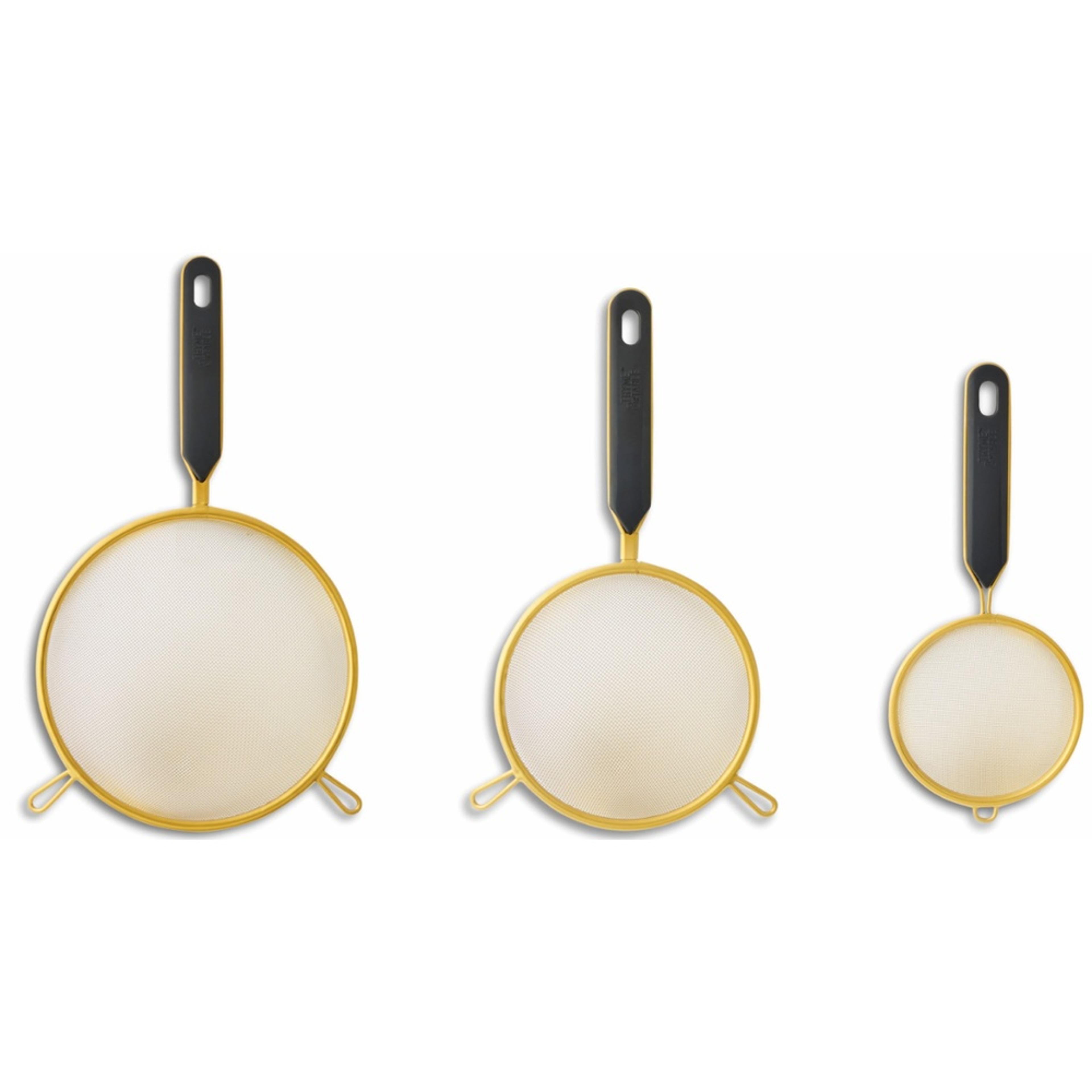 durable kitchen sifter with ergonomic handles for perfect flour, pasta & sauces, rinsing fruits smoothly