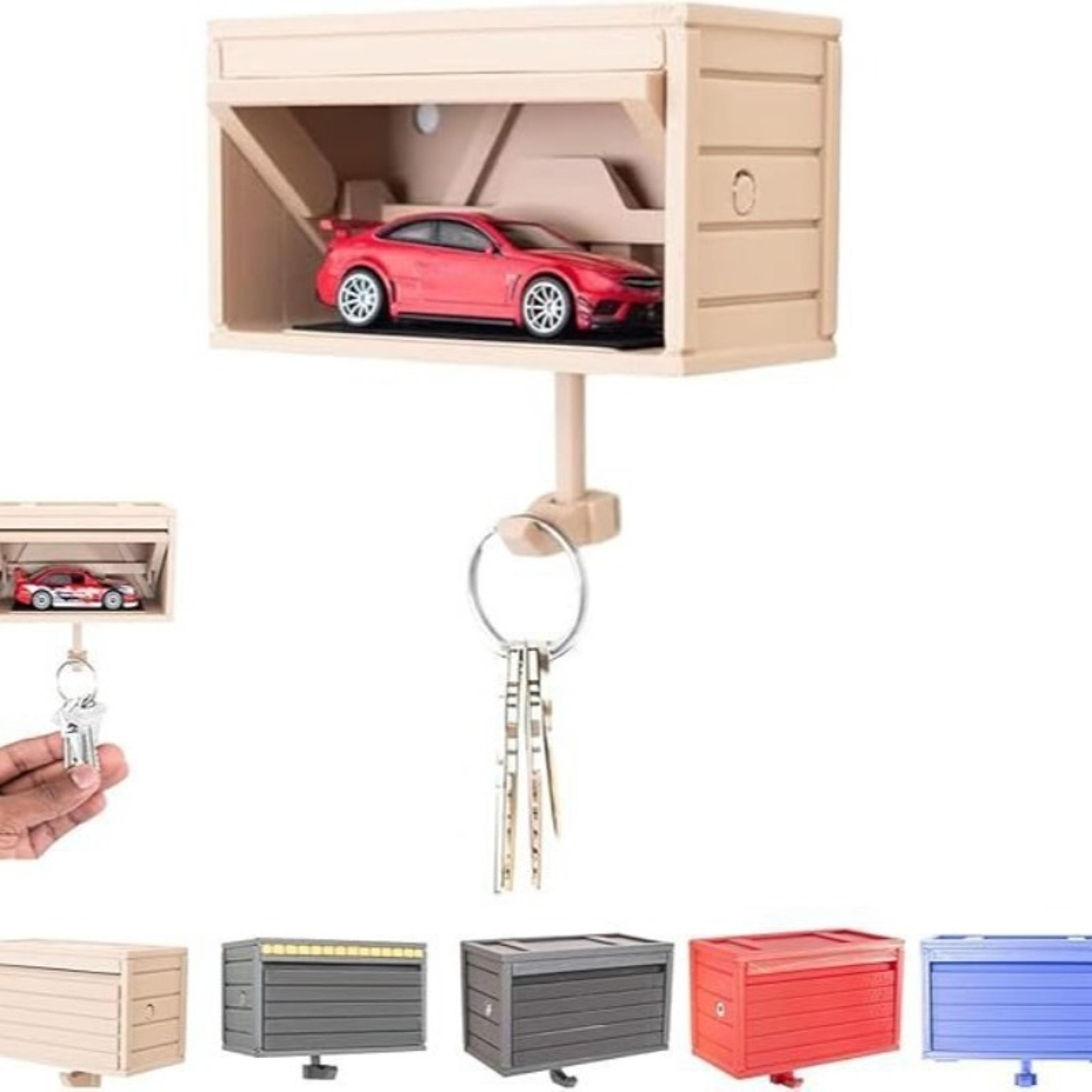 car-themed printed garage switchable key holder, keychain box