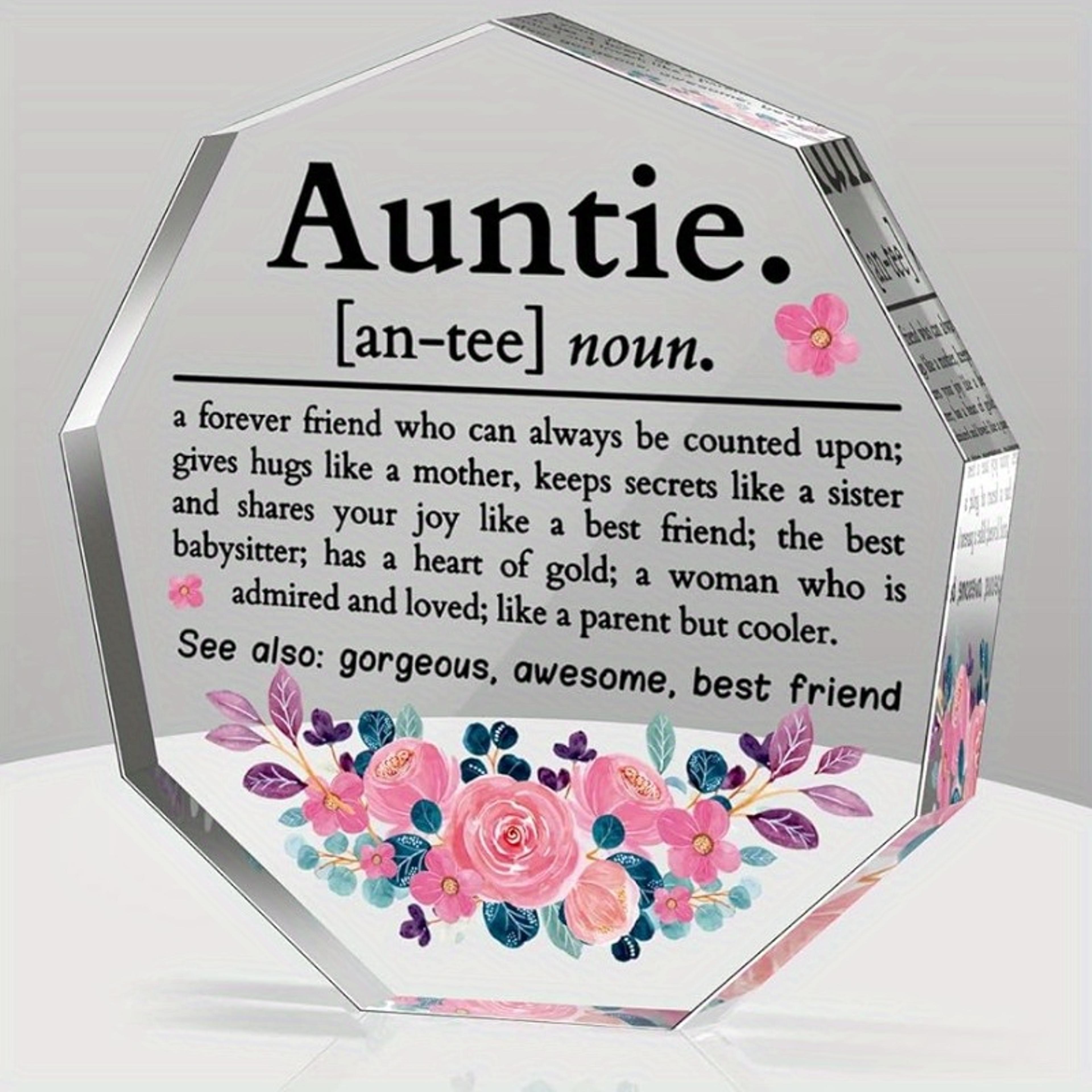 best aunt ever definition acrylic plaque gift for birthday & christmas from niece/nephew