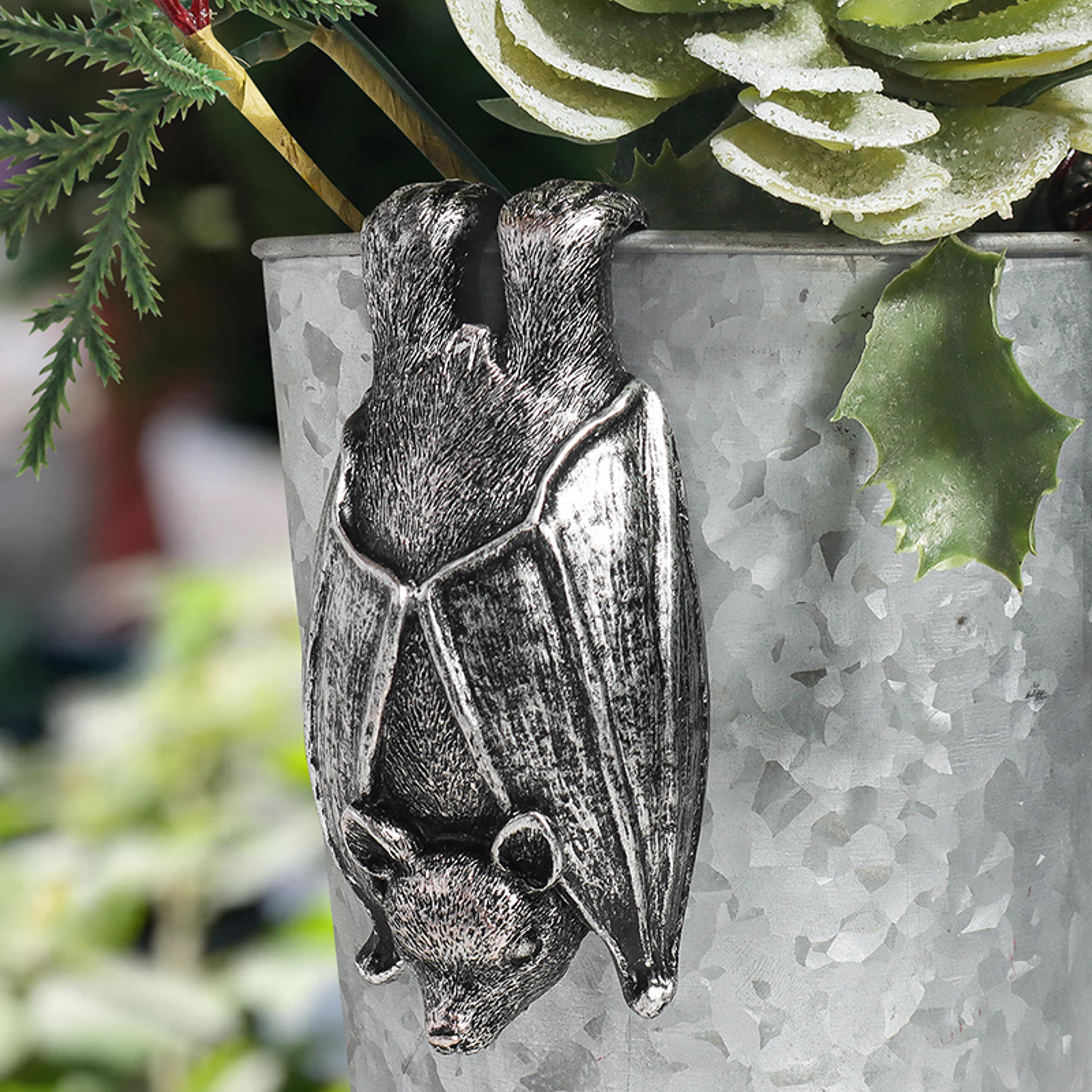 resin bat-shaped hanging planter, garden decor for yard and landscape, unique home ornamentation piece
