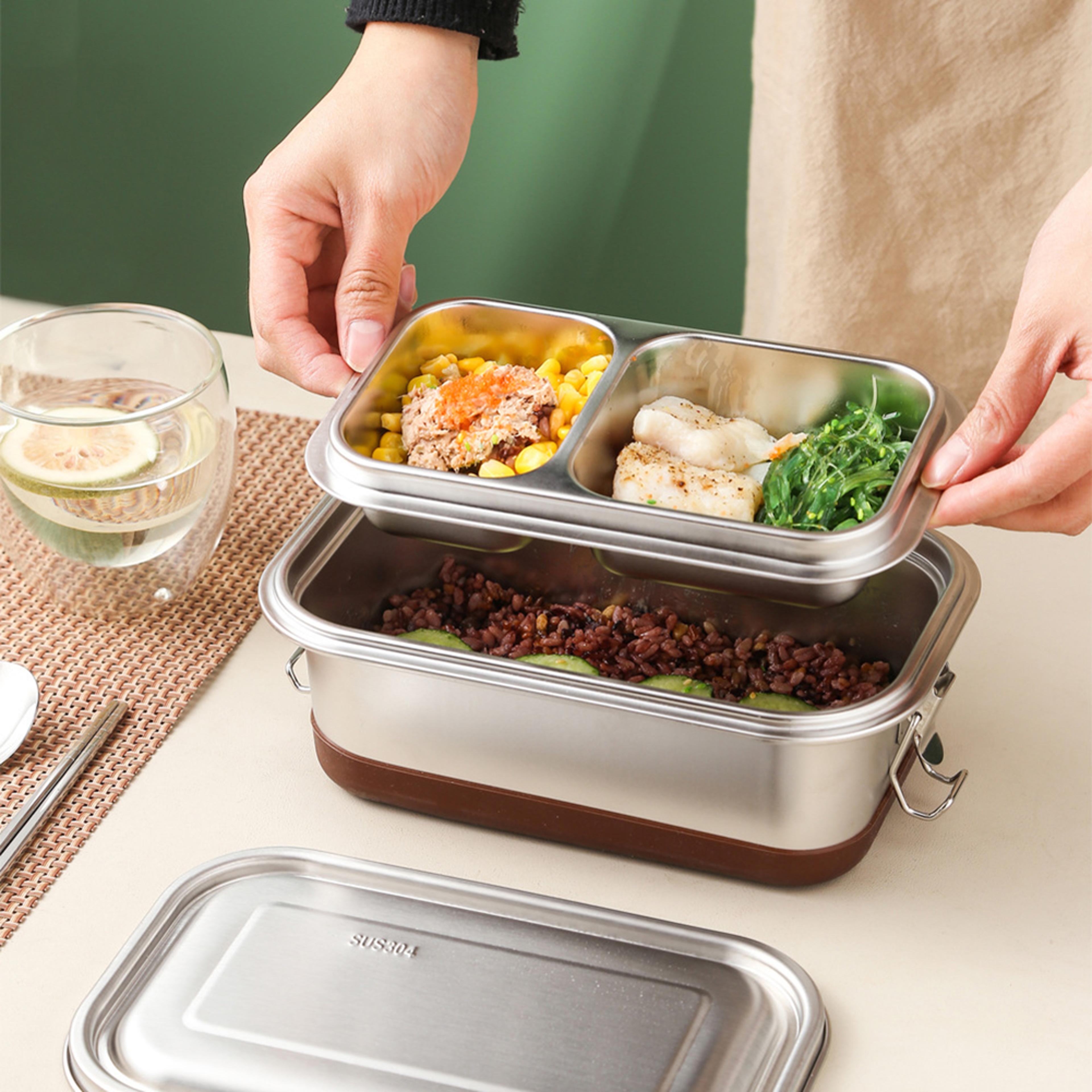 food container, double layer stainless steel bento box for adults and students
