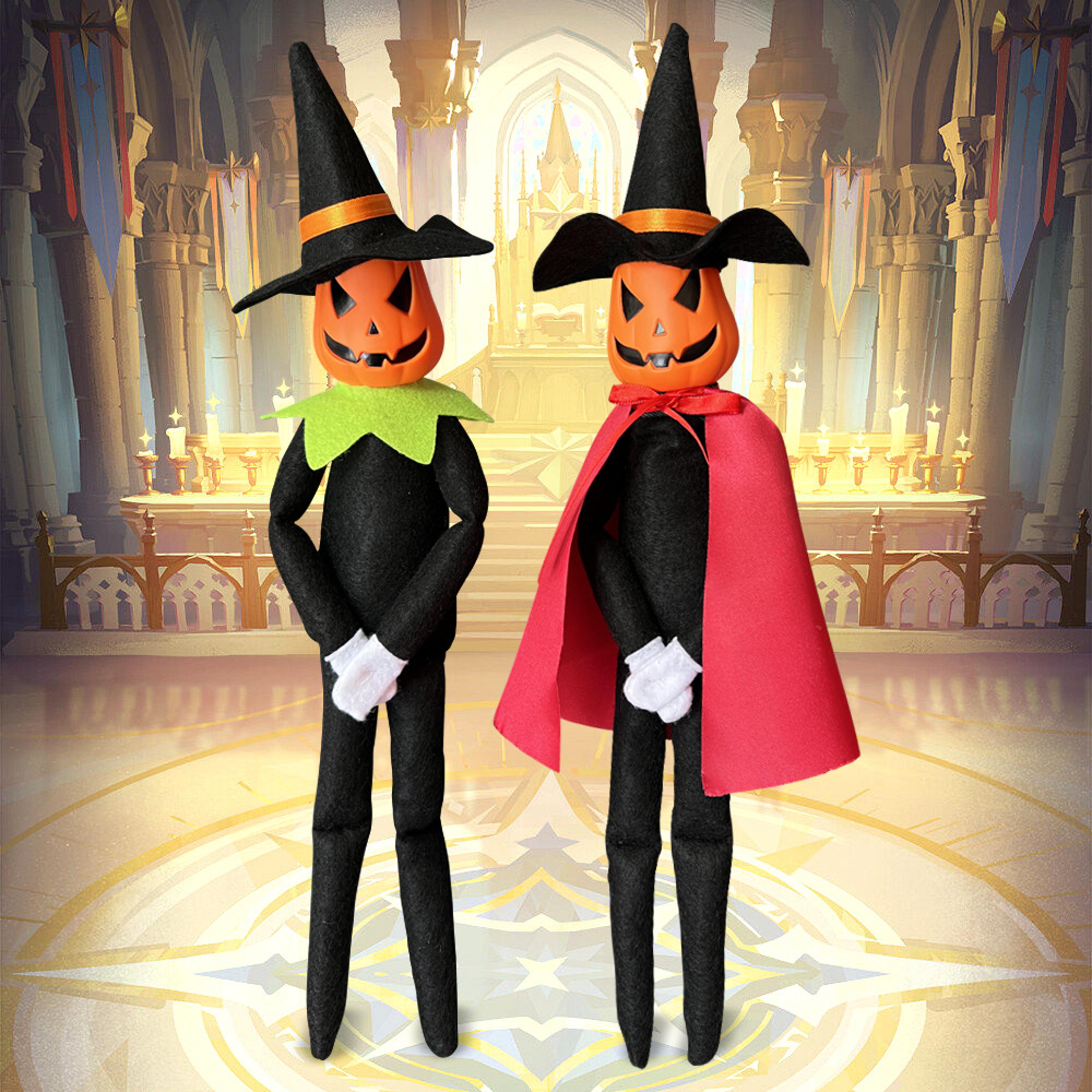 halloween elf doll, pumpkin ornament for home desk decoration accessories