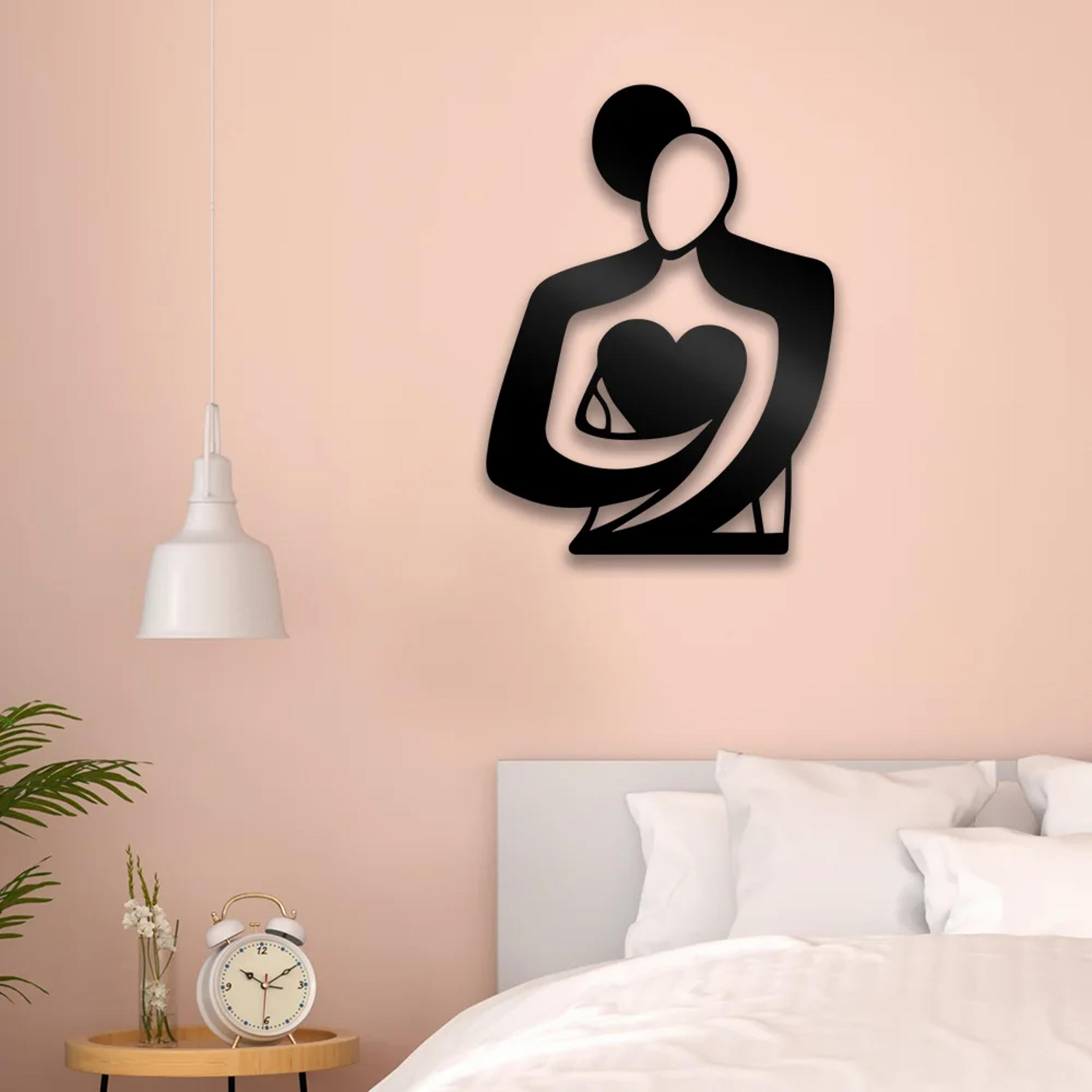 embrace love metal wall decor sign, modern decorative hangings, aesthetic bedroom room door decoration