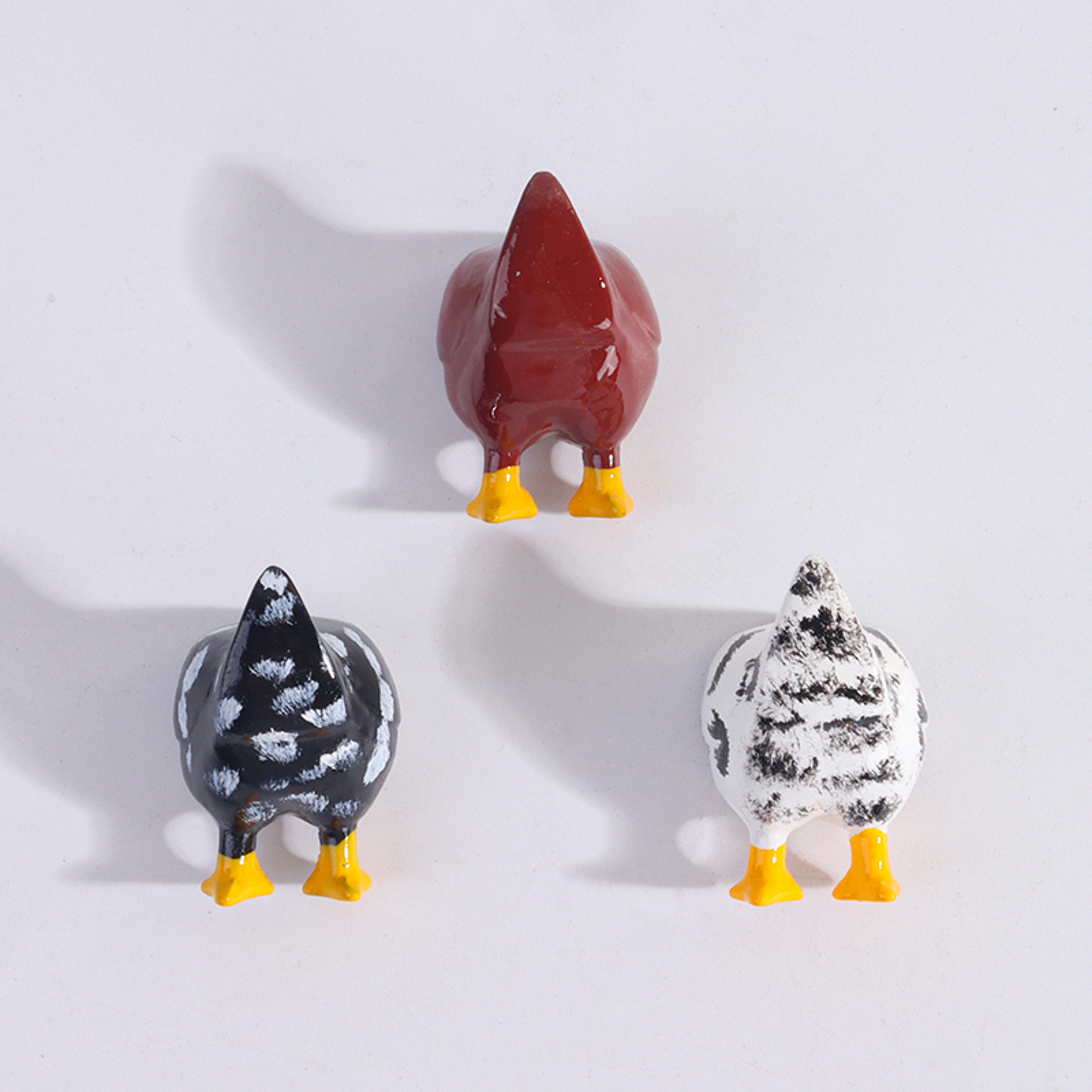 funny chicken butt fridge magnet, creative resin decorative sticker for home, gift idea for birthdays