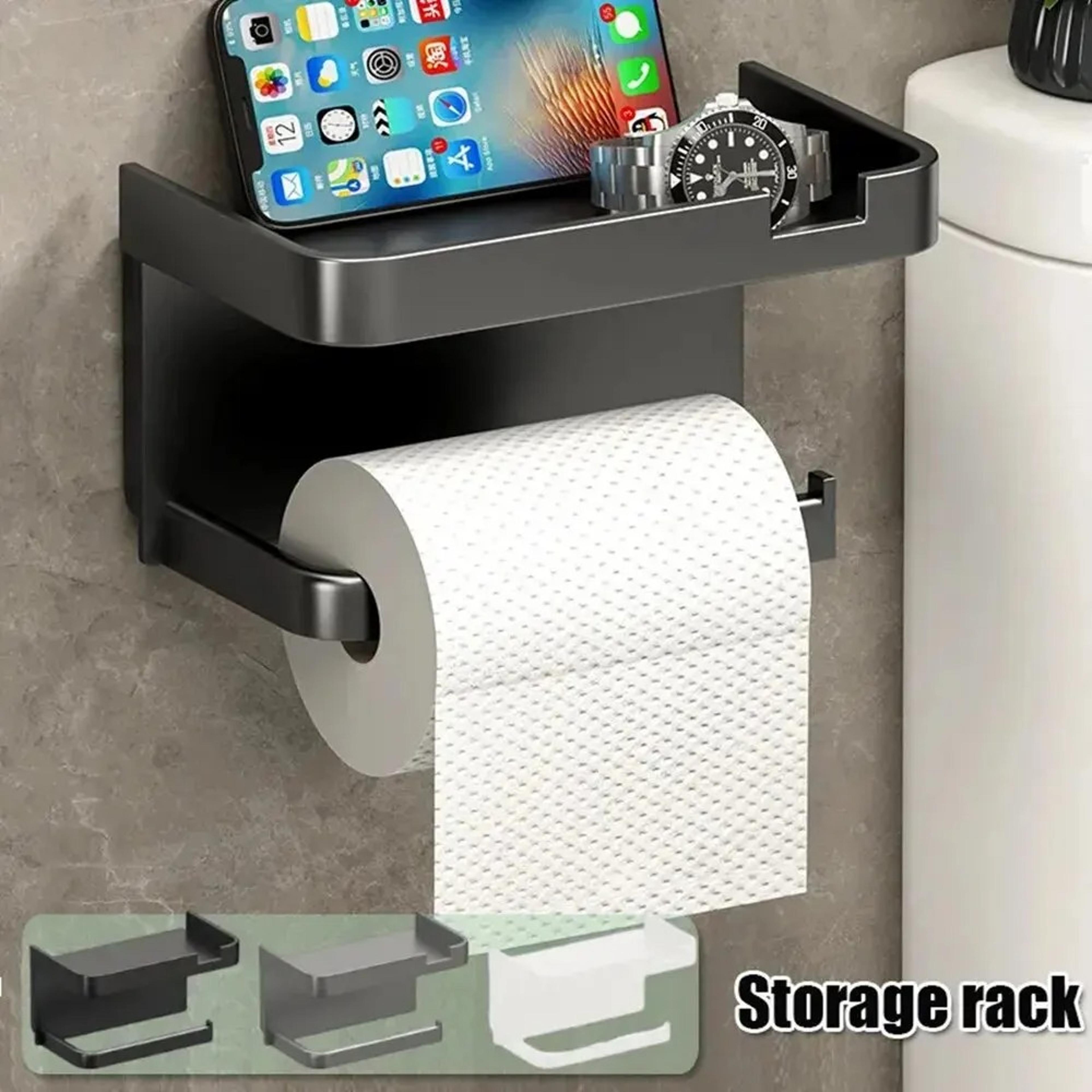 plastic storage rack holder, kitchen towel placement, seasoning bottles, bathroom roll paper, phone storage solution