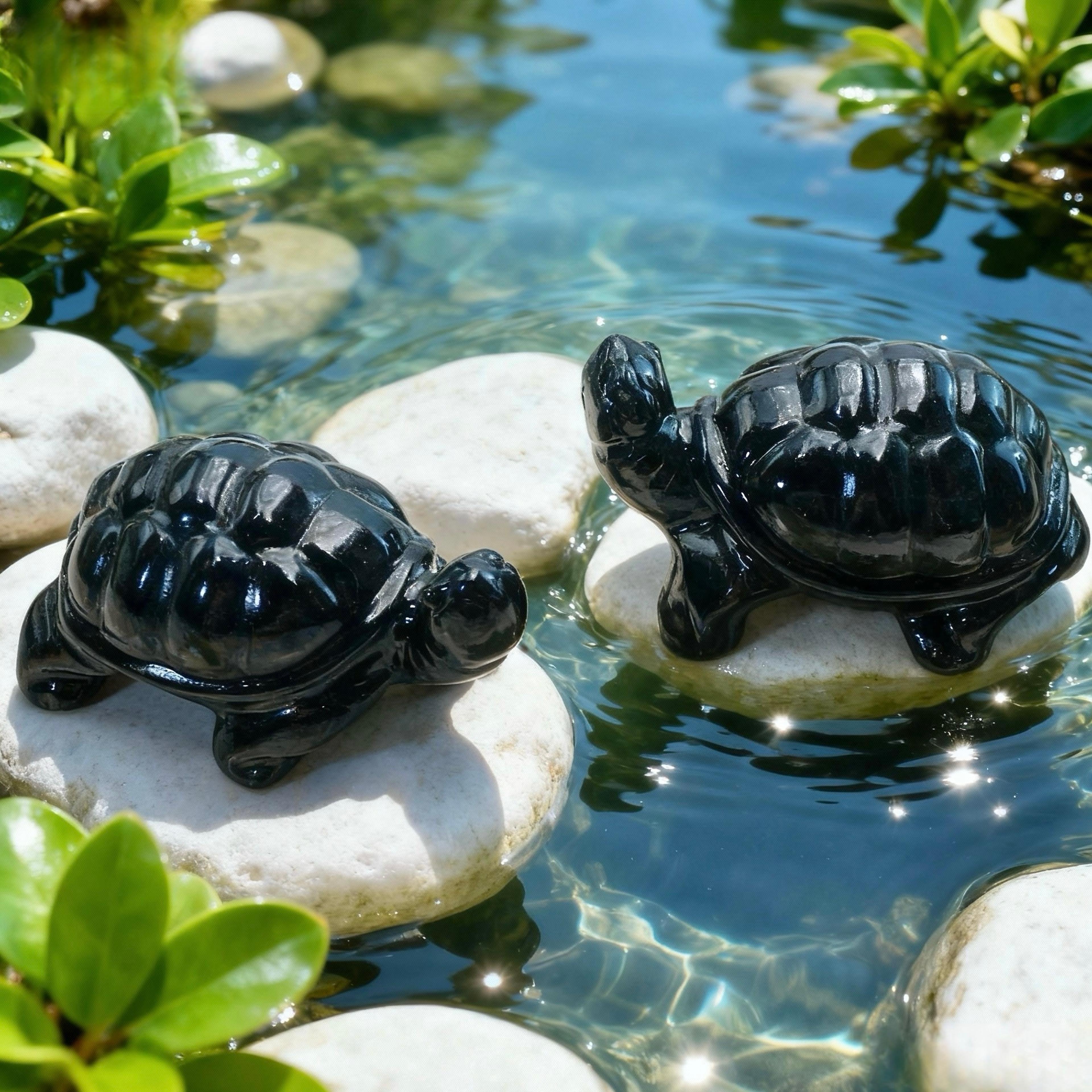 obsidian tortoise carving for home decor, ideal festival gift and decoration