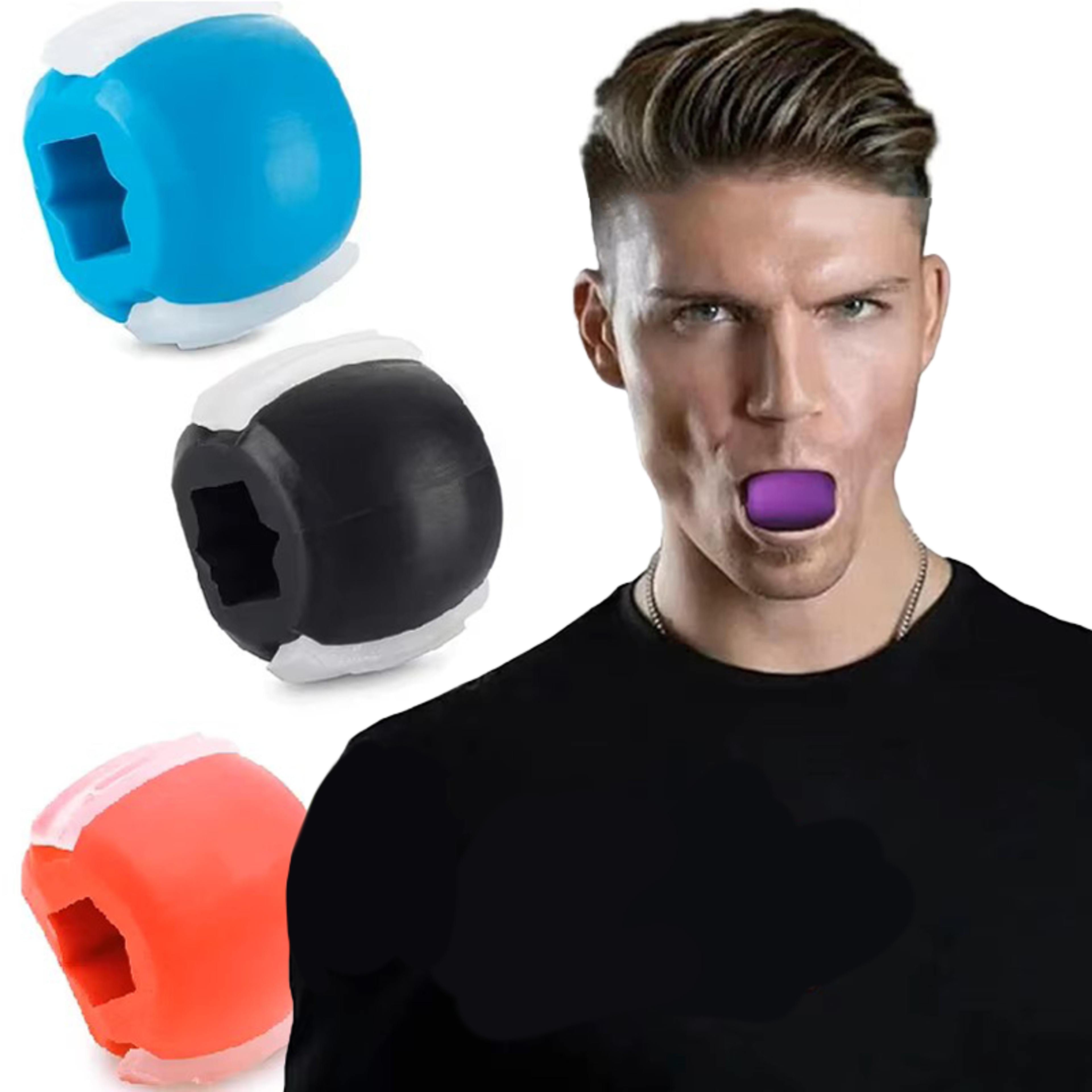 jawline simulator, silica gel face fitness ball, reduce double chin with gym fitness training