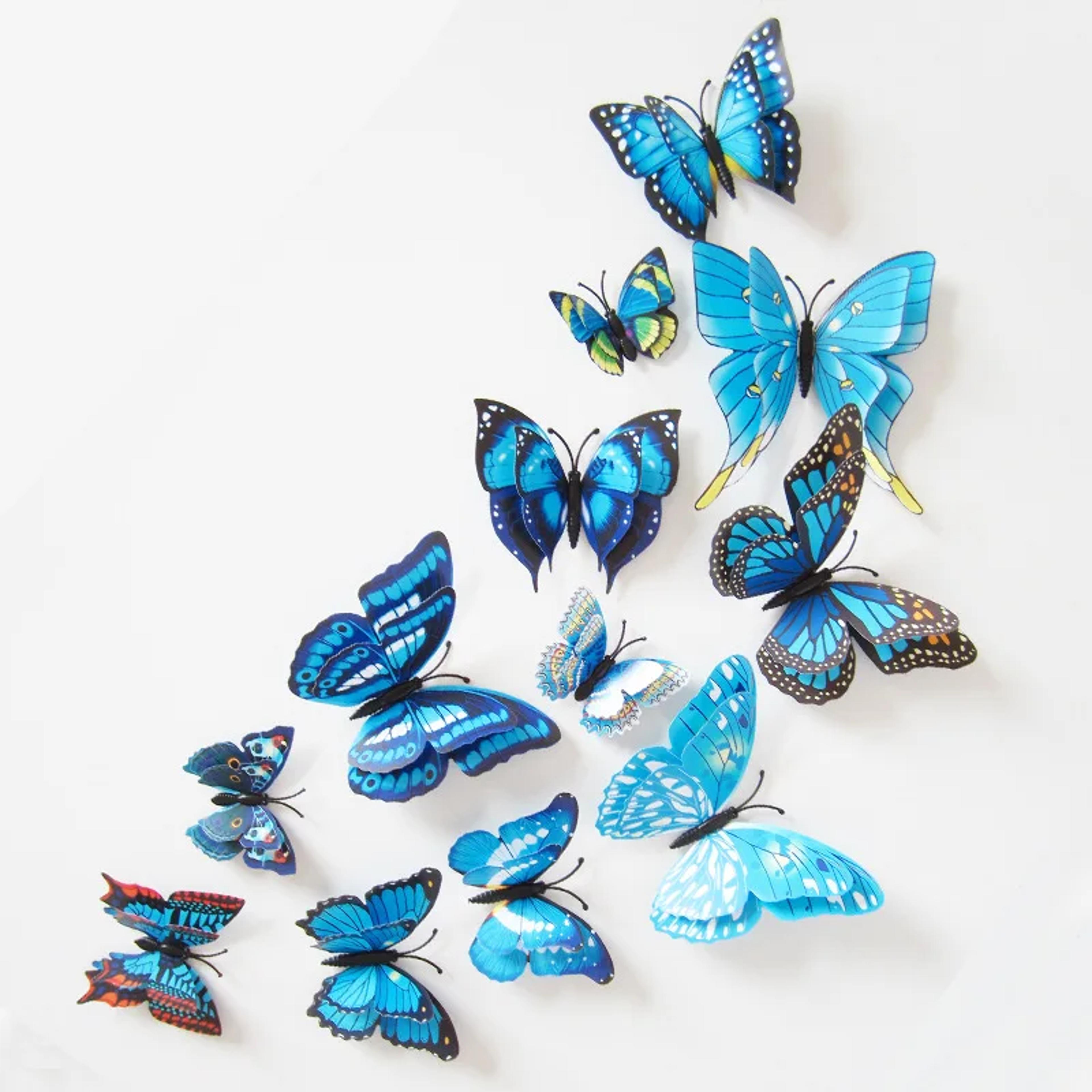 wedding party fridge decoration, double-layer butterfly art wall stickers for home, diy wall