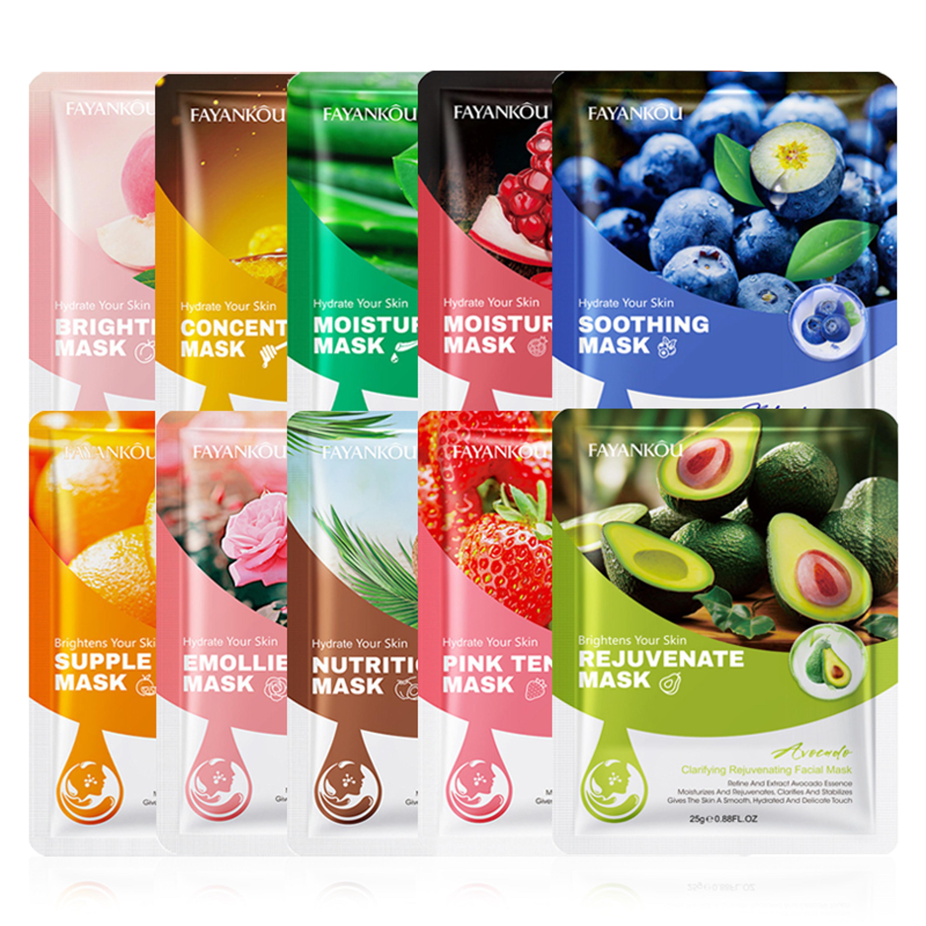 facial masks for face skincare, hydrating firming, brightening moisturizing care