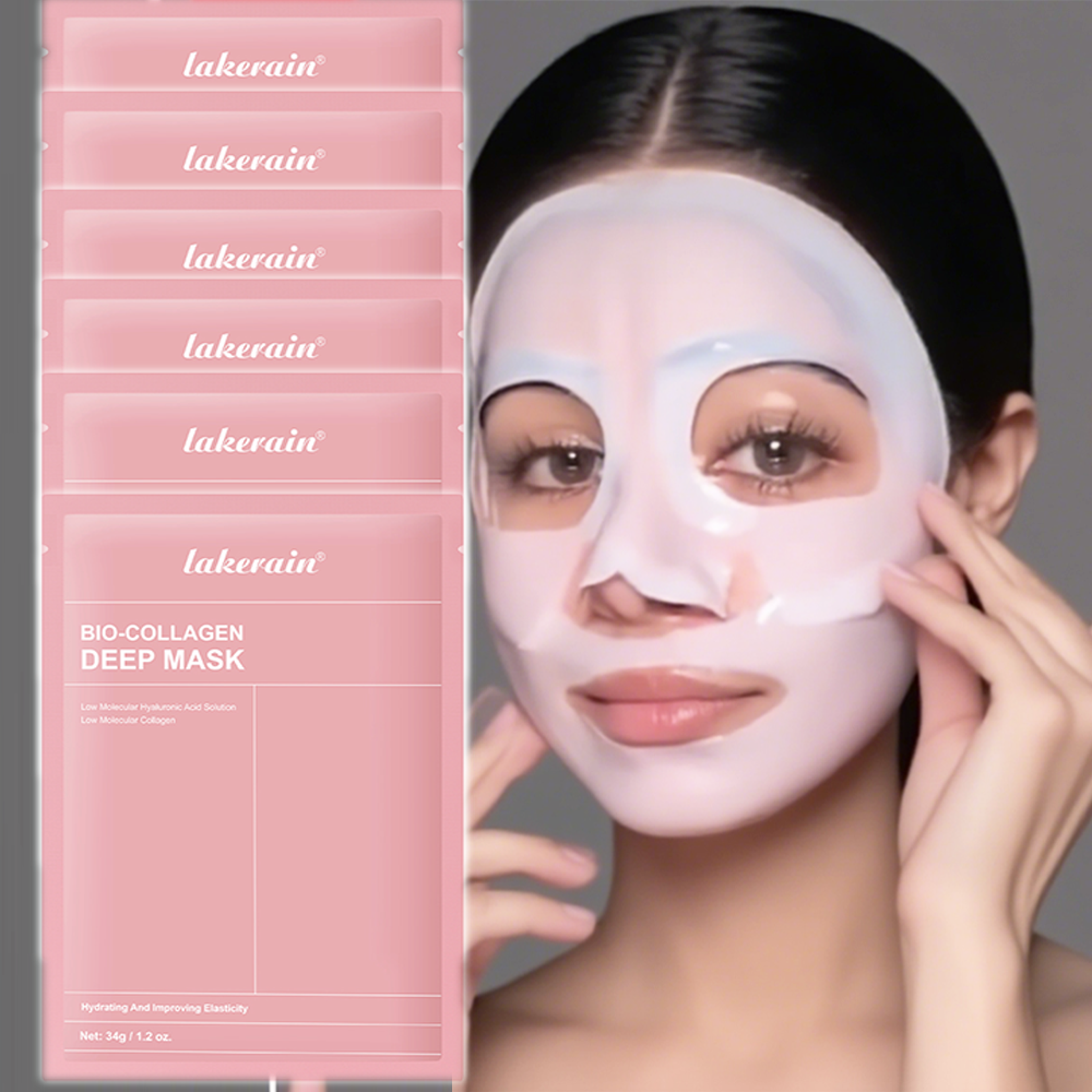 collagen hydrating overnight hydrogel mask, bio-collagen real deep mask for elasticity, pore minimizing firming suppleme