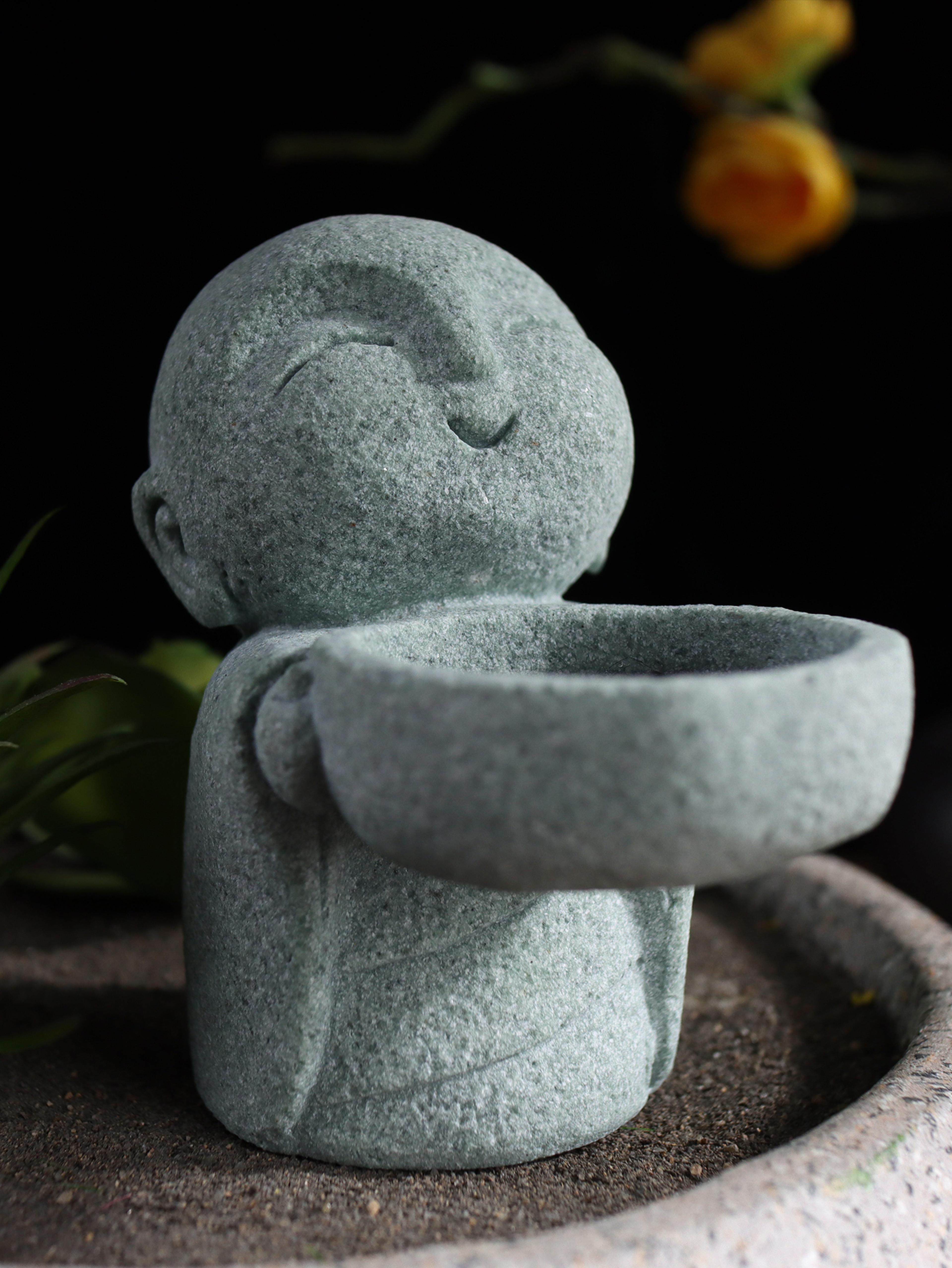 retro little monk candle holder base, perfect home decor for dining table and study desktop ornament